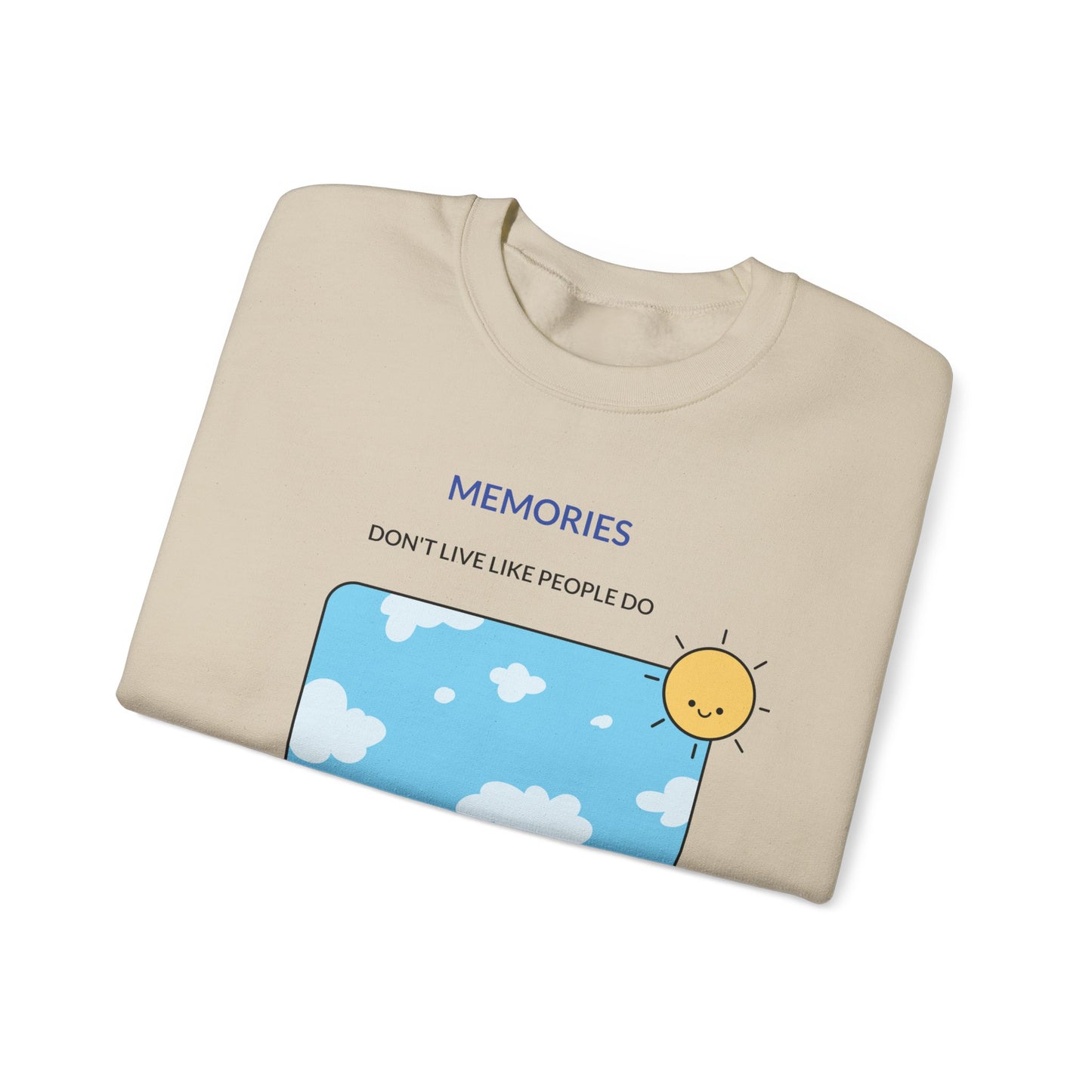 Memories Sun & Clouds Crewneck Sweatshirt, Cozy Unisex Pullover, Gift for Friends, Relaxed Style, Perfect for Everyday Wear, [...]