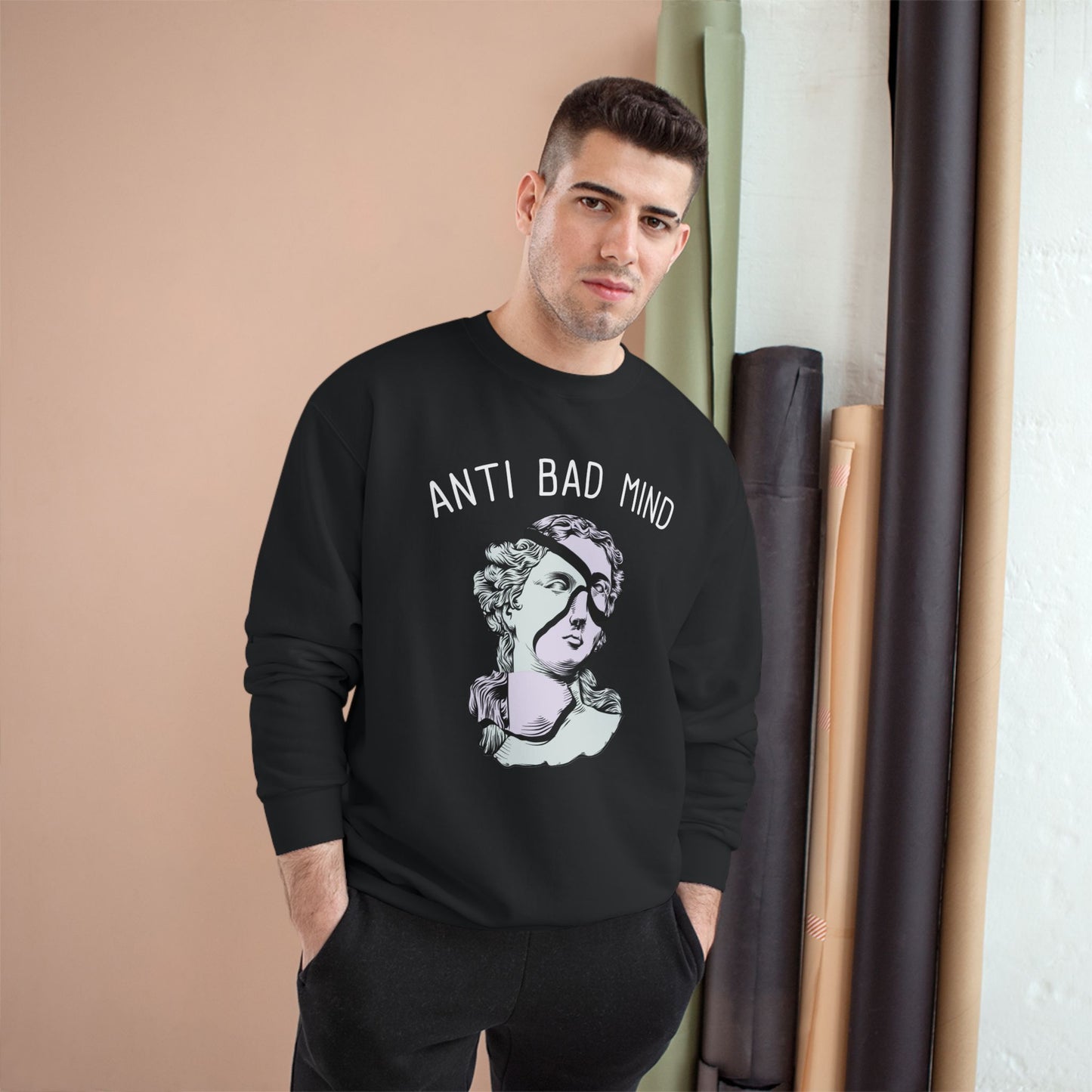 Champion Anti Bad Mind Sweatshirt | Mental Health Positive Art
