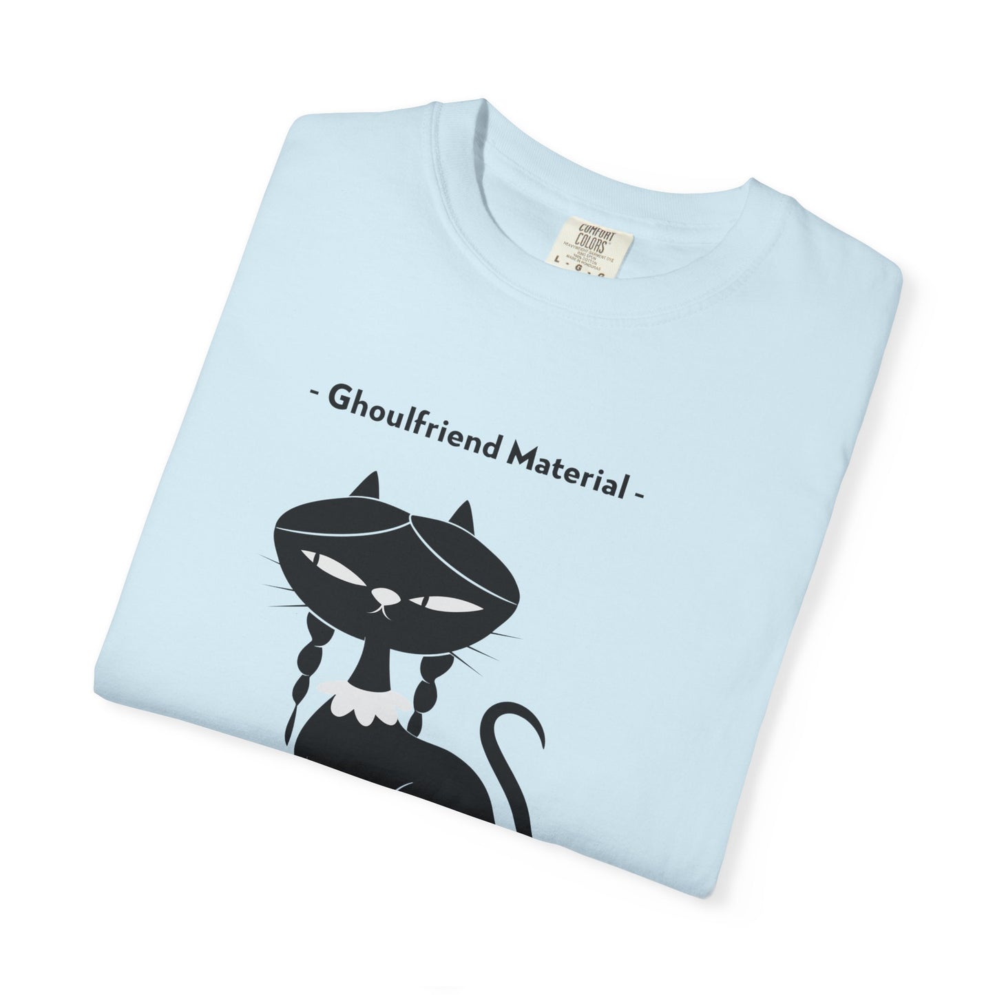 Ghouli-friend Material Cat T-Shirt, Unisex Horror Tee, Cute Cat Lover Gift, Halloween Apparel, Spooky Graphic Shirt