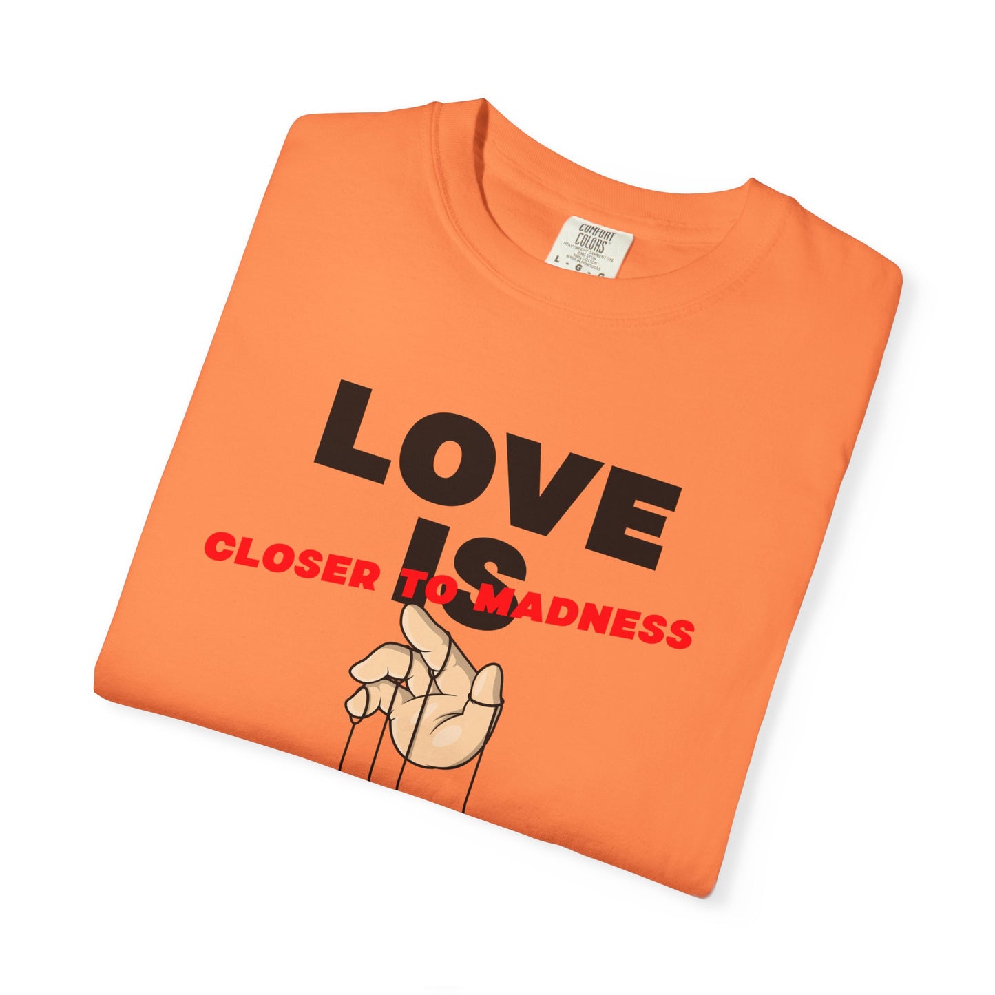 Love Is Closer to Sadness T-shirt | Heart Puppet Illustration