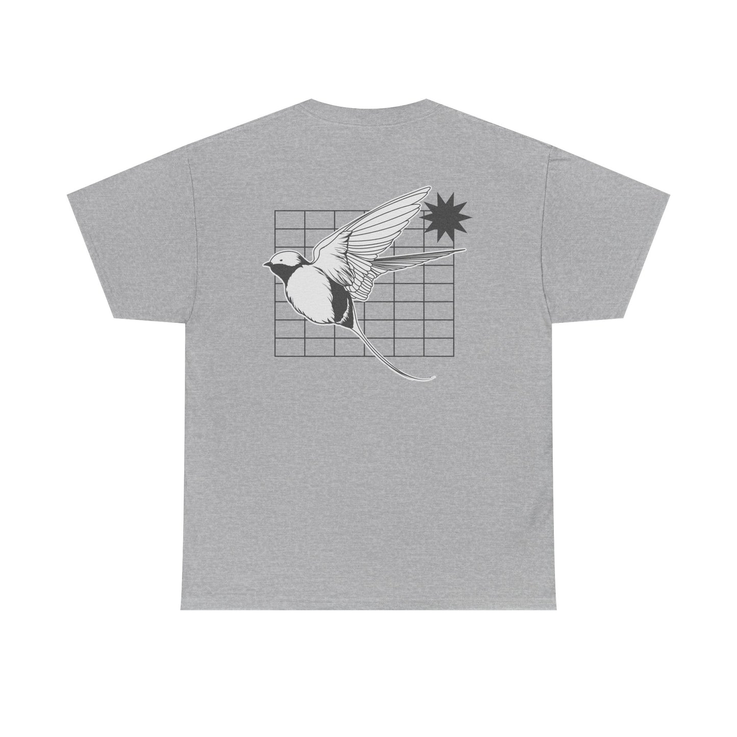 Aura Graphic Unisex Heavy Cotton Tee, Vintage Bird Art Shirt, Casual Summer Wear, Gift for Nature Lovers, Unique Graphic Tee