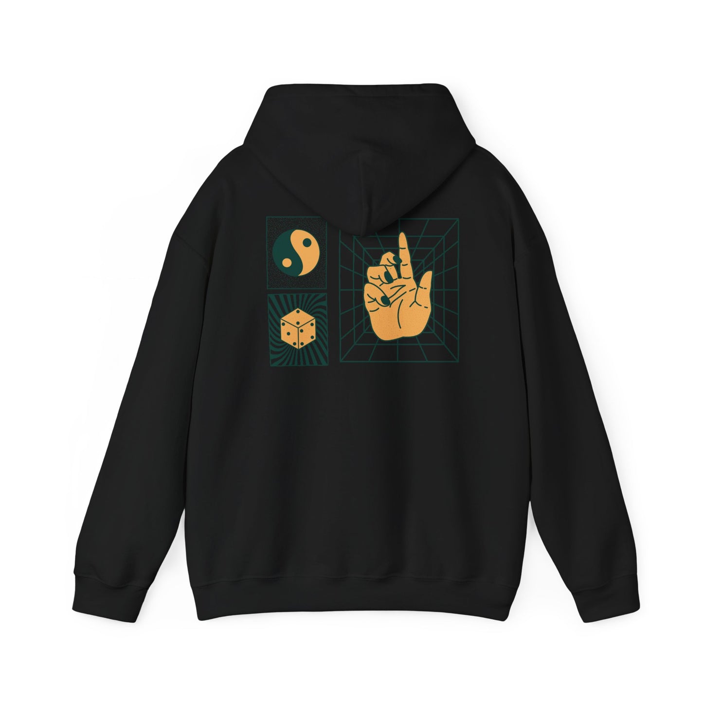 Everyday Balance Unisex Hooded Sweatshirt - Cozy Retro Design for Mindfulness, Yoga, Gifts, Sun Lovers