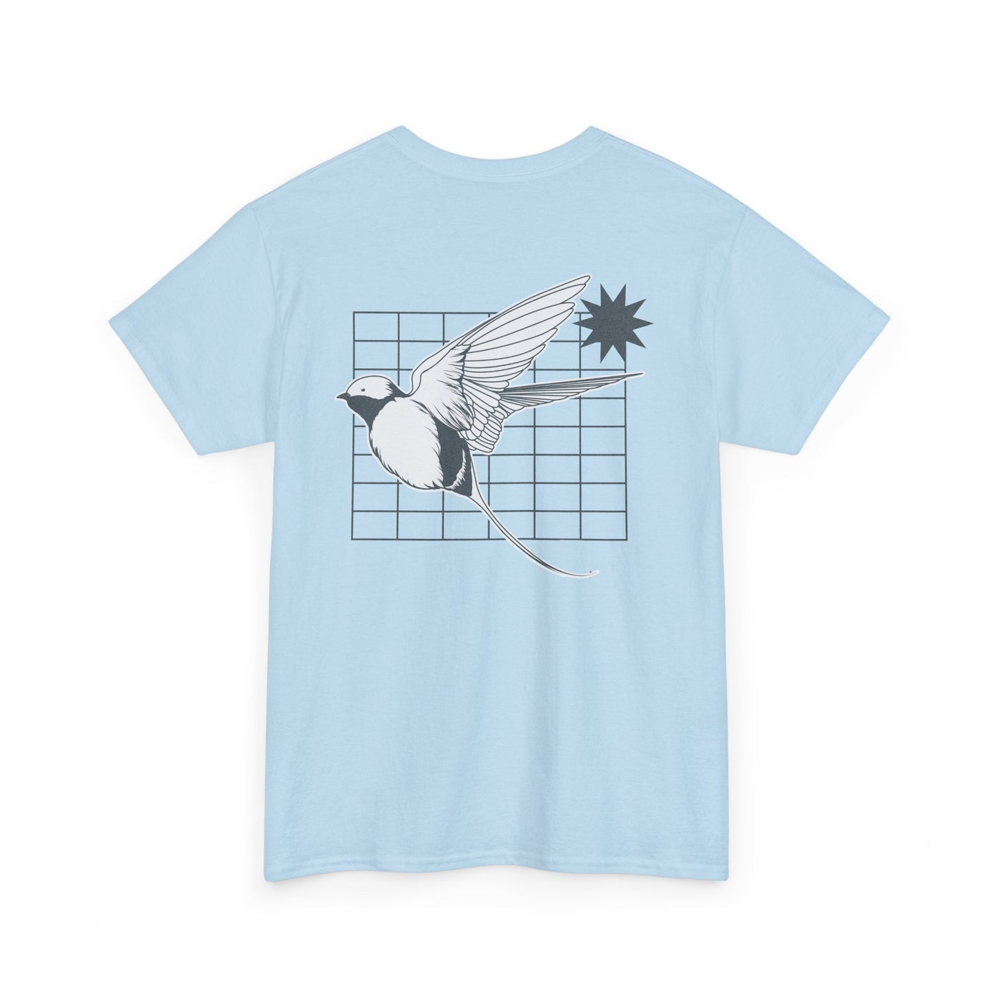 Aura Graphic Unisex Heavy Cotton Tee, Vintage Bird Art Shirt, Casual Summer Wear, Gift for Nature Lovers, Unique Graphic Tee