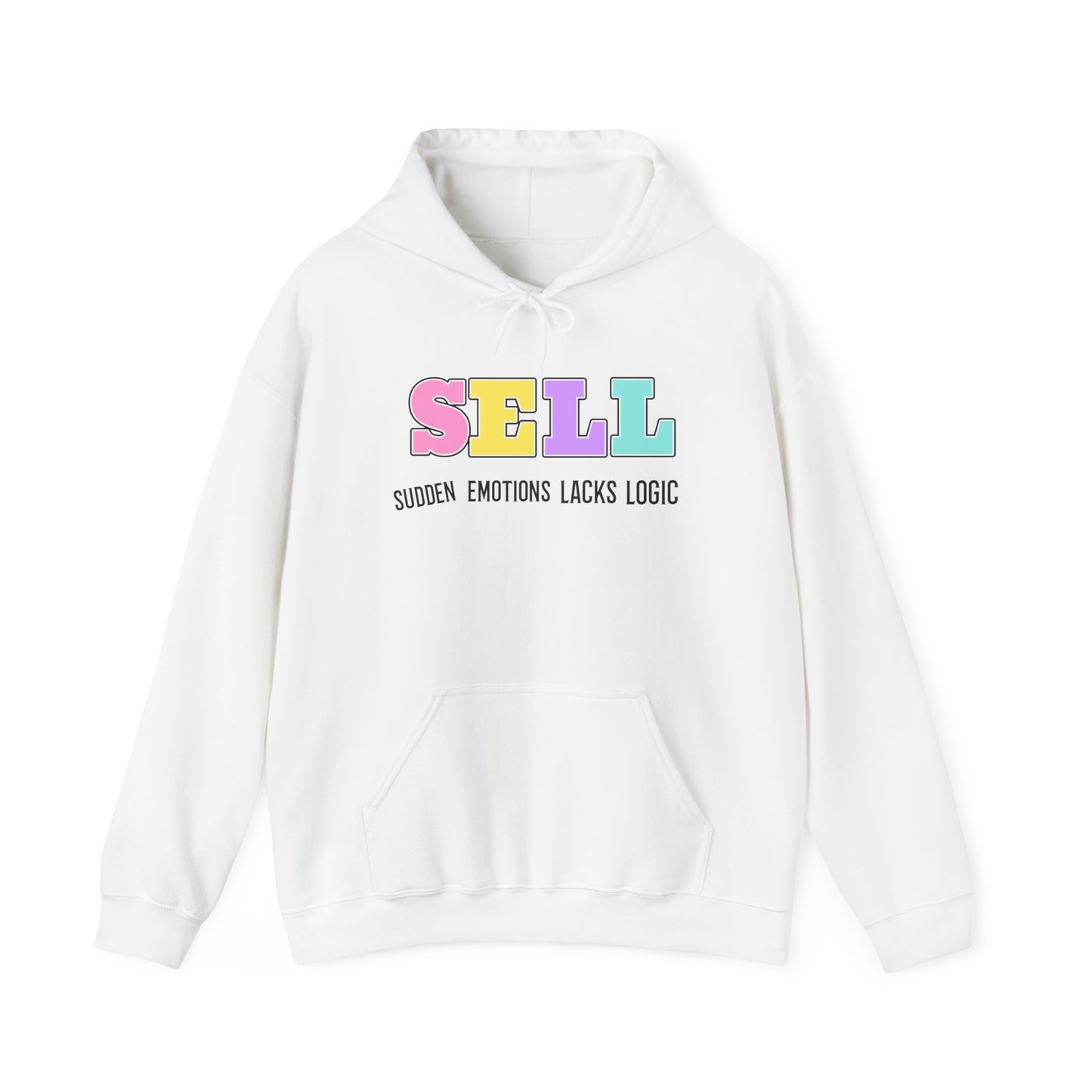 Colorful Graphic Hoodie with Message, Sell, Unisex Sweatshirt for Everyday Comfort, Casual Wear, Perfect Gift, Trendy Fashion