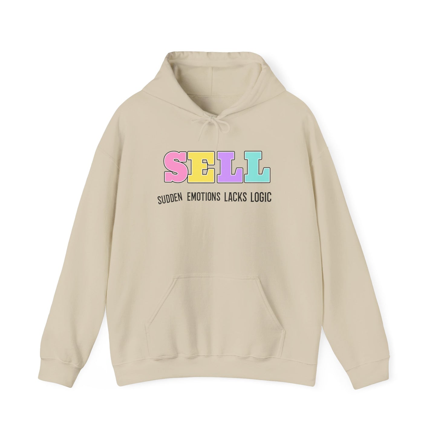 Colorful Graphic Hoodie with Message, Sell, Unisex Sweatshirt for Everyday Comfort, Casual Wear, Perfect Gift, Trendy Fashion