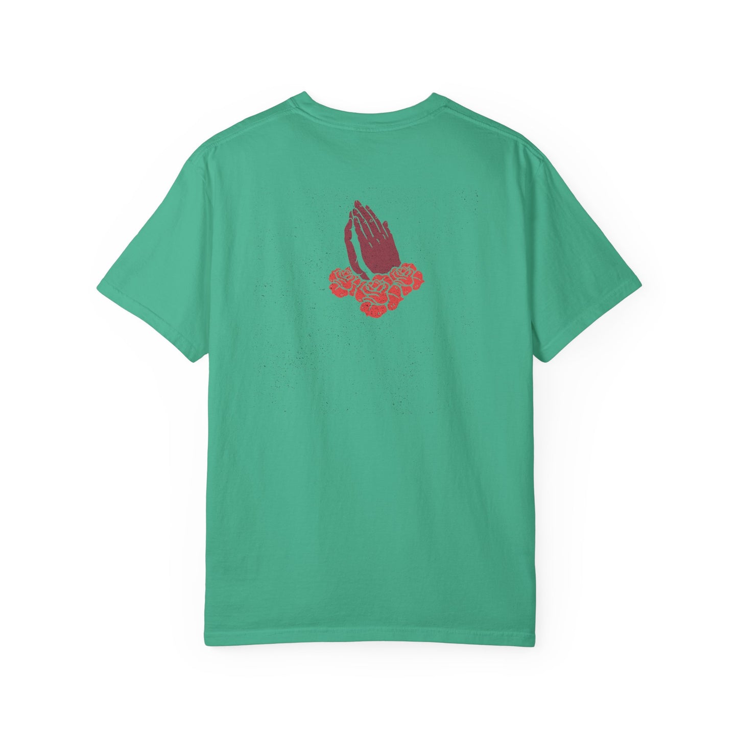 Praying Hands Floral T-Shirt, Unisex Casual Tee, Summer Fashion, Gift for Friends, Spiritual Wear, Everyday Comfort