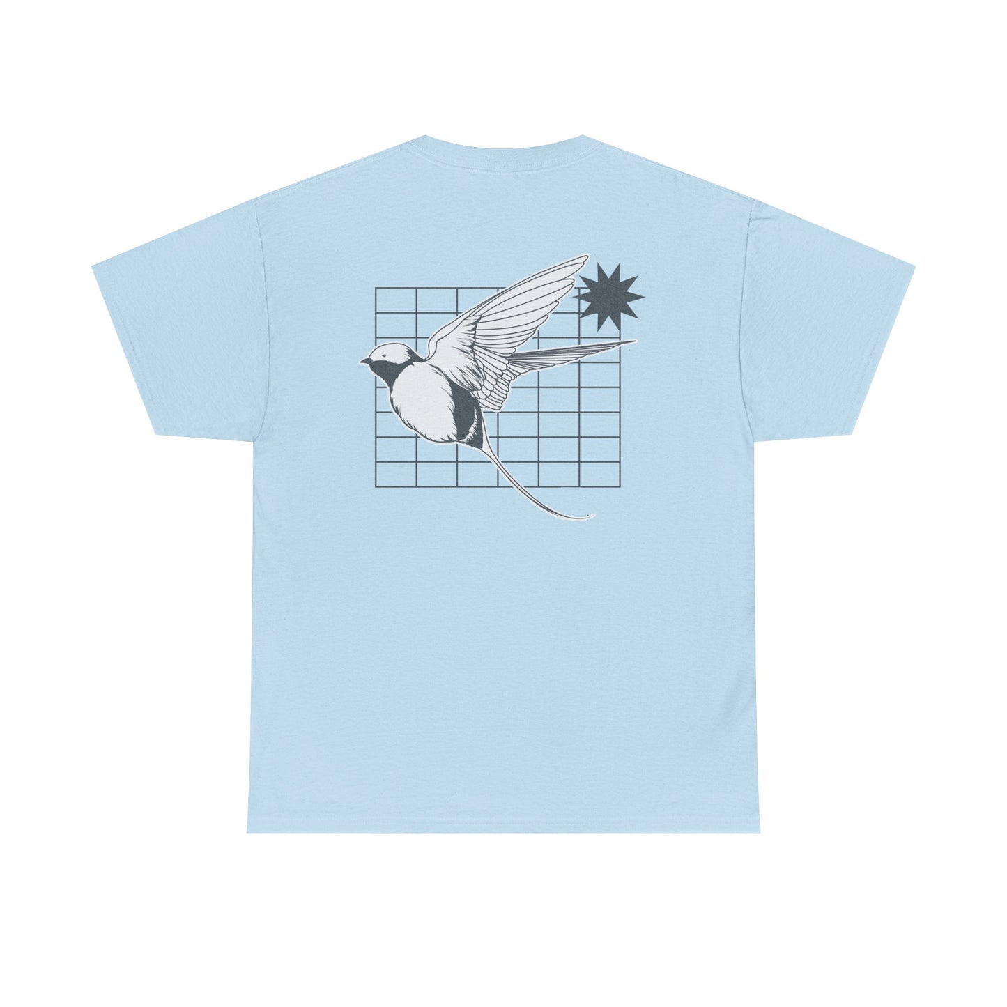 Aura Graphic Unisex Heavy Cotton Tee, Vintage Bird Art Shirt, Casual Summer Wear, Gift for Nature Lovers, Unique Graphic Tee