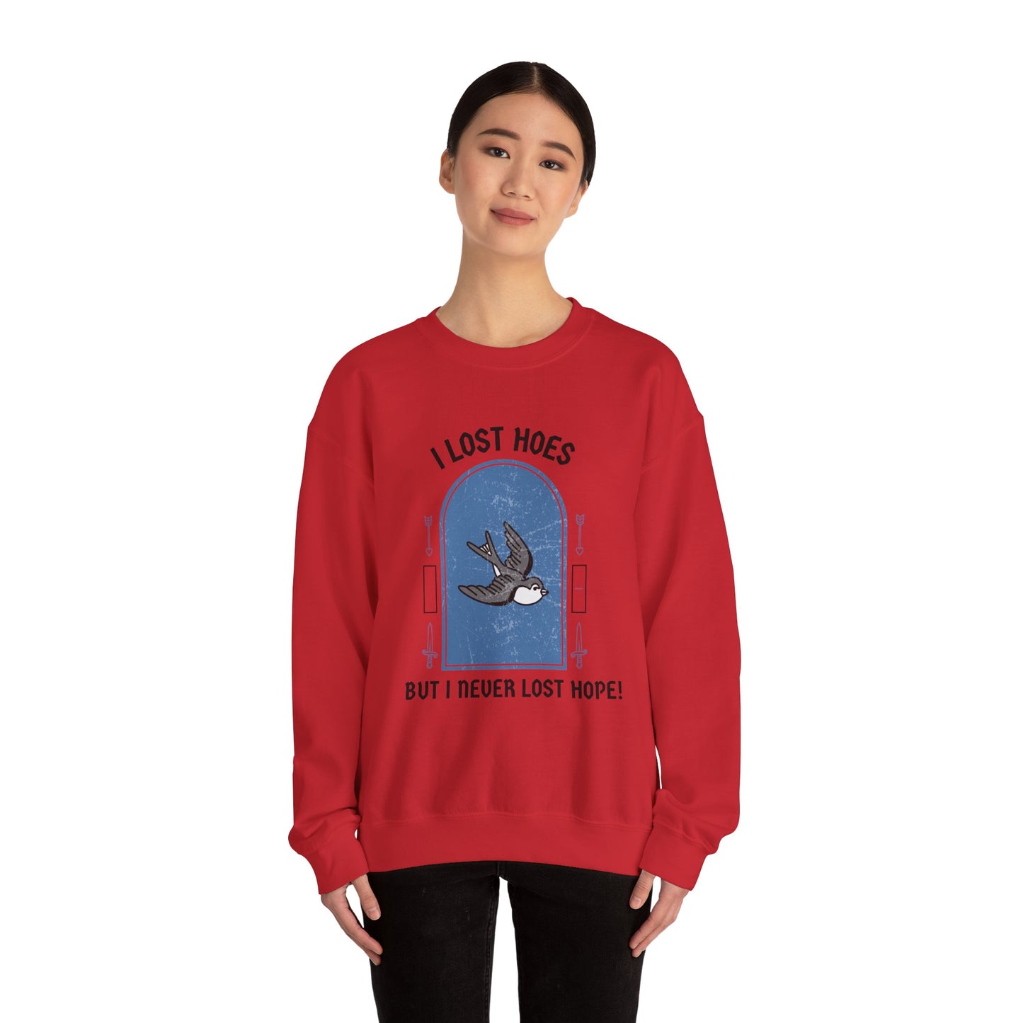 Heartbreak Funny Quote Unisex Sweatshirt, Lost Hoes Never Lost Hope, Crewneck Jumper, Humor Sweater, Funny Statement Apparel, Unisex Graphic