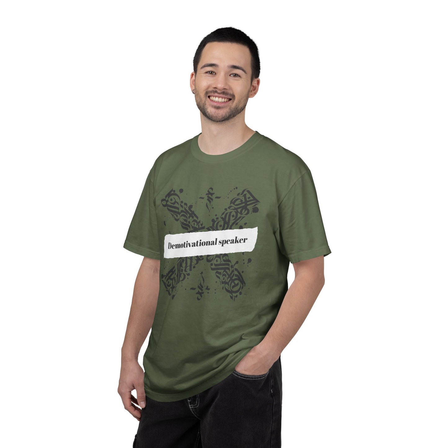 Demotivational Speaker T-Shirt - Unisex Garment-Dyed Tee, Funny Gift, Casual Wear, Comical Apparel, Unique Graphic Top