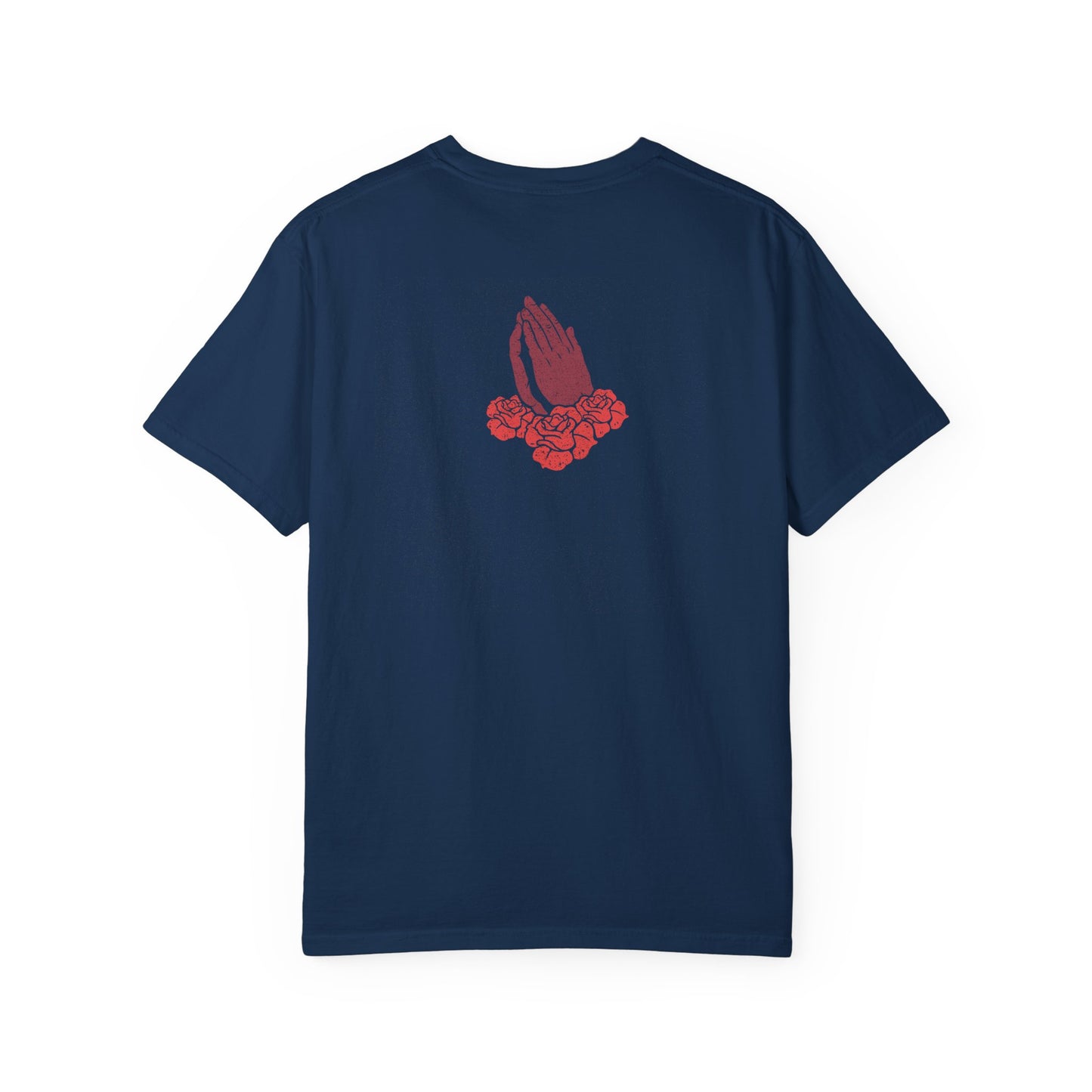 Praying Hands Floral T-Shirt, Unisex Casual Tee, Summer Fashion, Gift for Friends, Spiritual Wear, Everyday Comfort