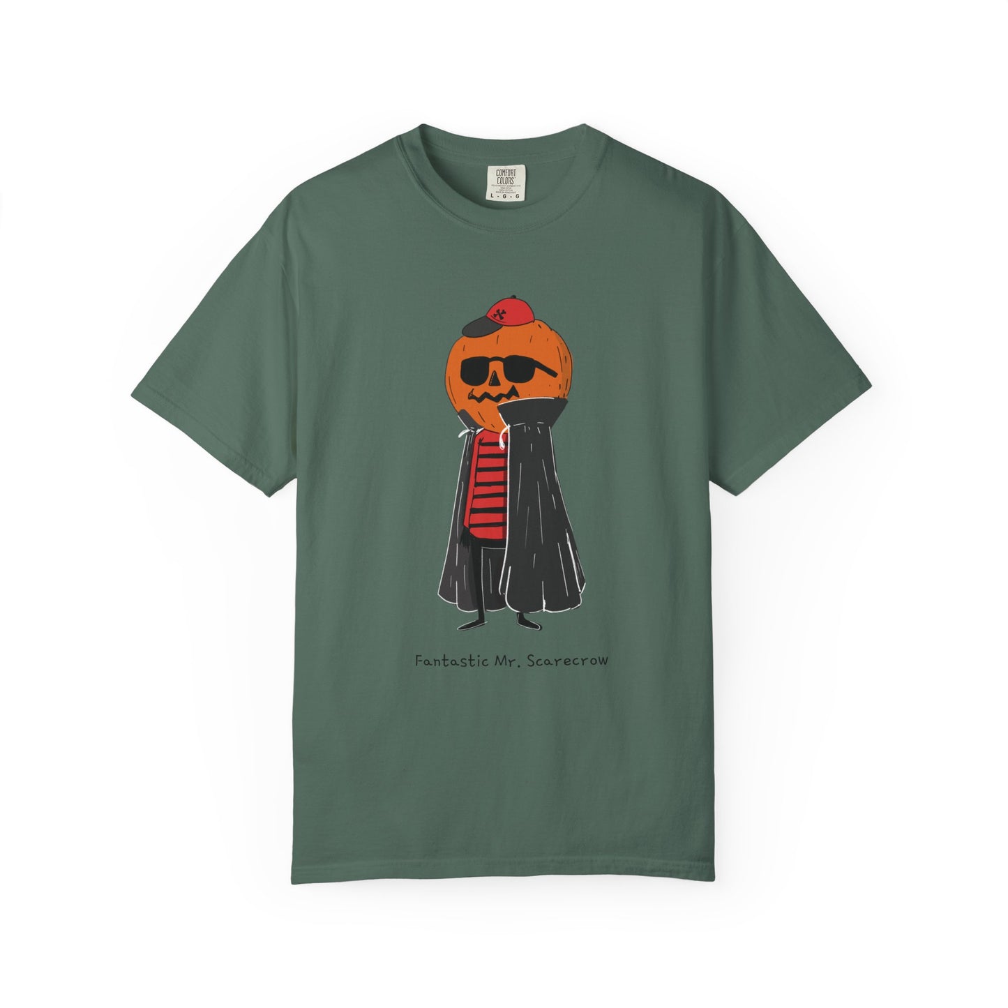 Funny Pumpkin Unisex Garment-Dyed T-shirt, Mr FANTASTIC scarecrow FOR HALLOWEEN, Fall Tee, Halloween Shirt, Pumpkin Costume, Autumn Apparel