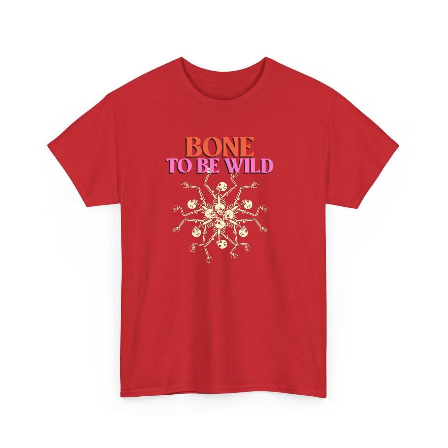 Bone to Be Wild Unisex Heavy Cotton Tee | Swag Graphic Tee, Halloween Costume, Trendy T-Shirt, Gift for Grown-Ups, Unique Fall Fashion