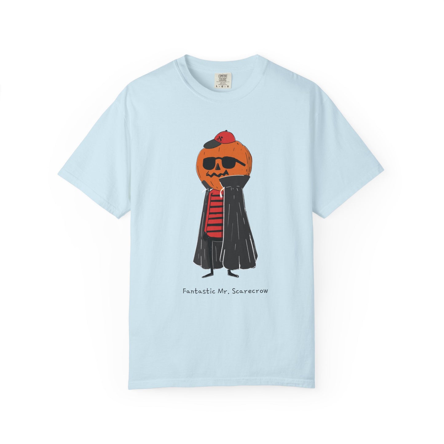 Funny Pumpkin Unisex Garment-Dyed T-shirt, Mr FANTASTIC scarecrow FOR HALLOWEEN, Fall Tee, Halloween Shirt, Pumpkin Costume, Autumn Apparel