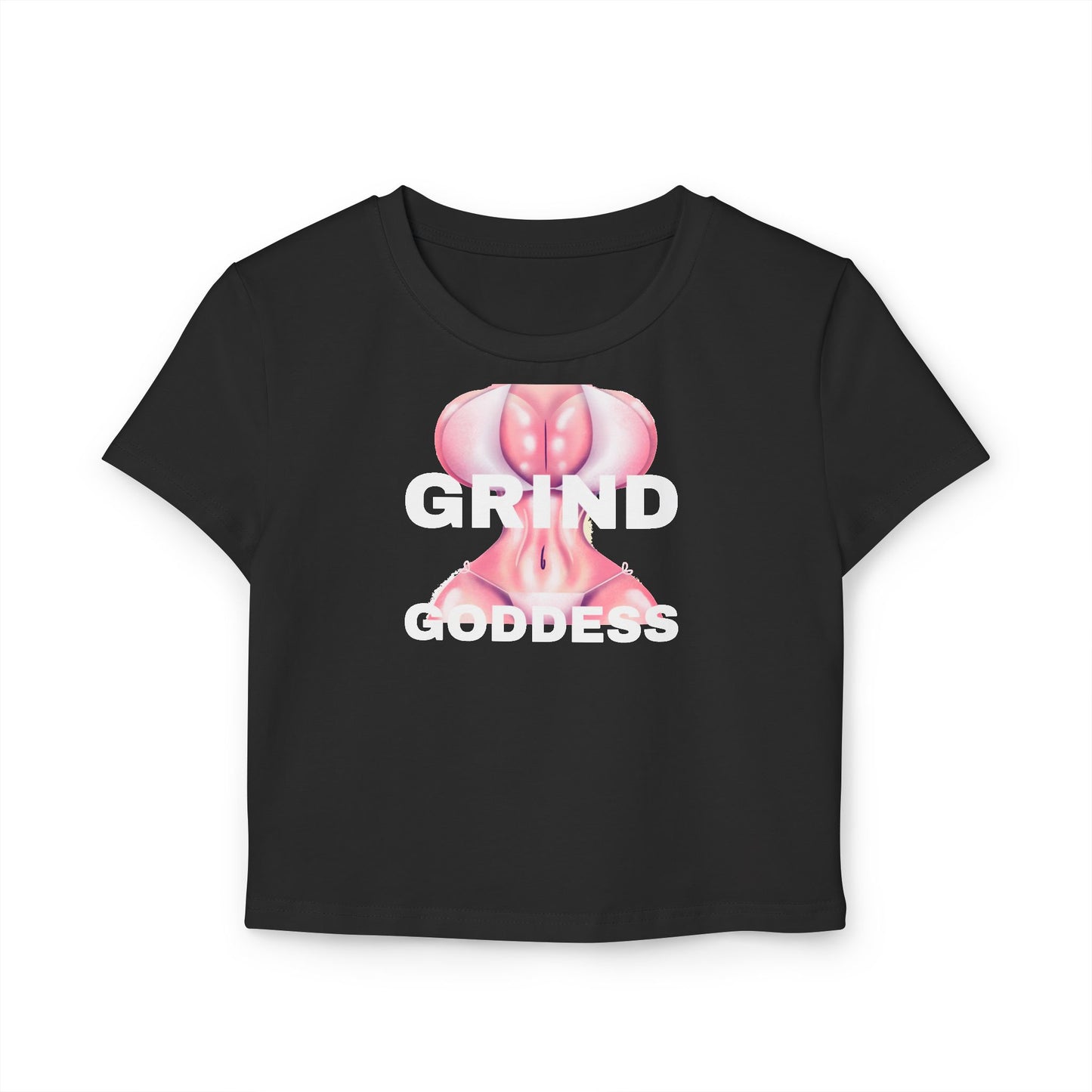 Crop Top: Grind Goddess Tee | Swag Sexy Pose Graphic, Empowerment Shirt