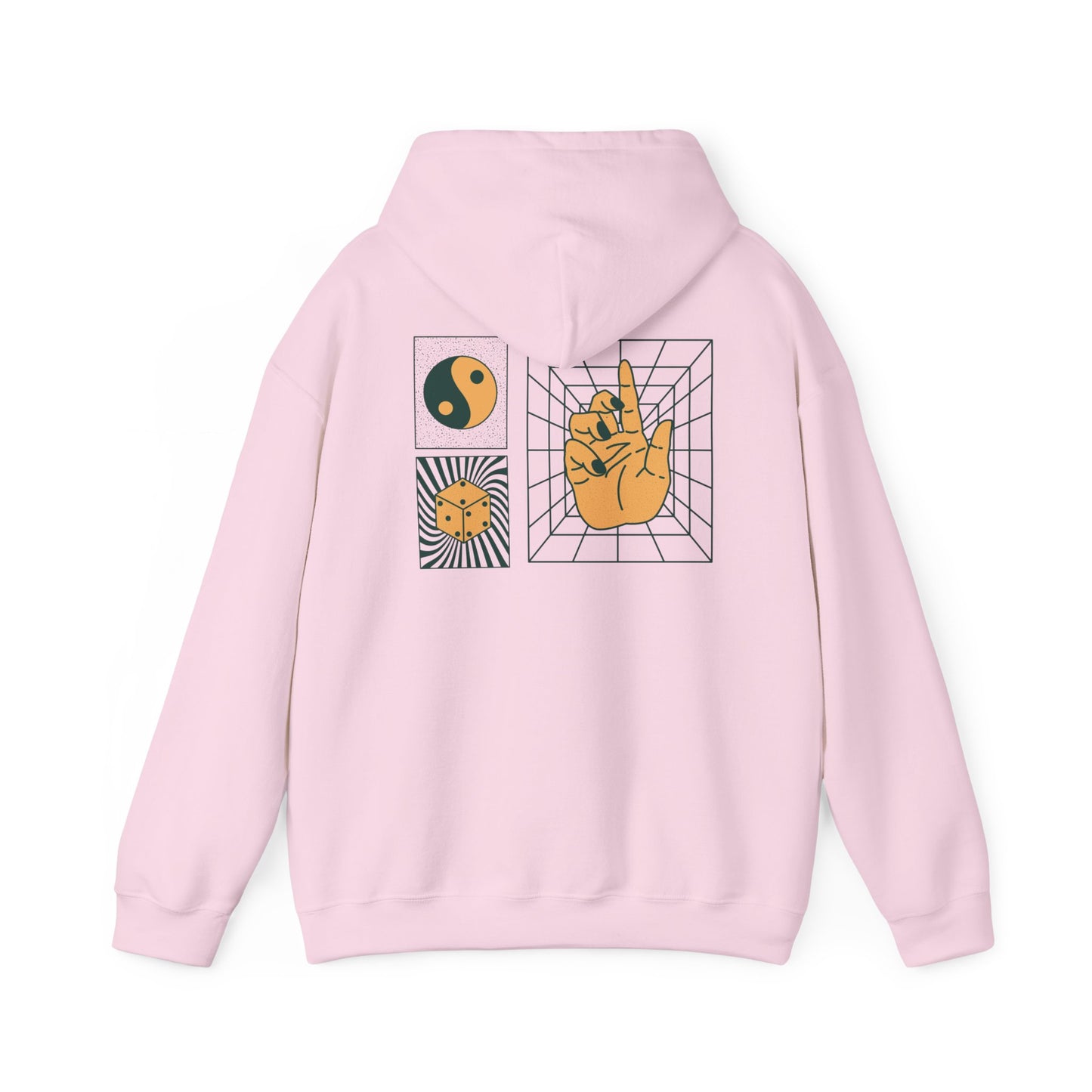Everyday Balance Unisex Hooded Sweatshirt - Cozy Retro Design for Mindfulness, Yoga, Gifts, Sun Lovers