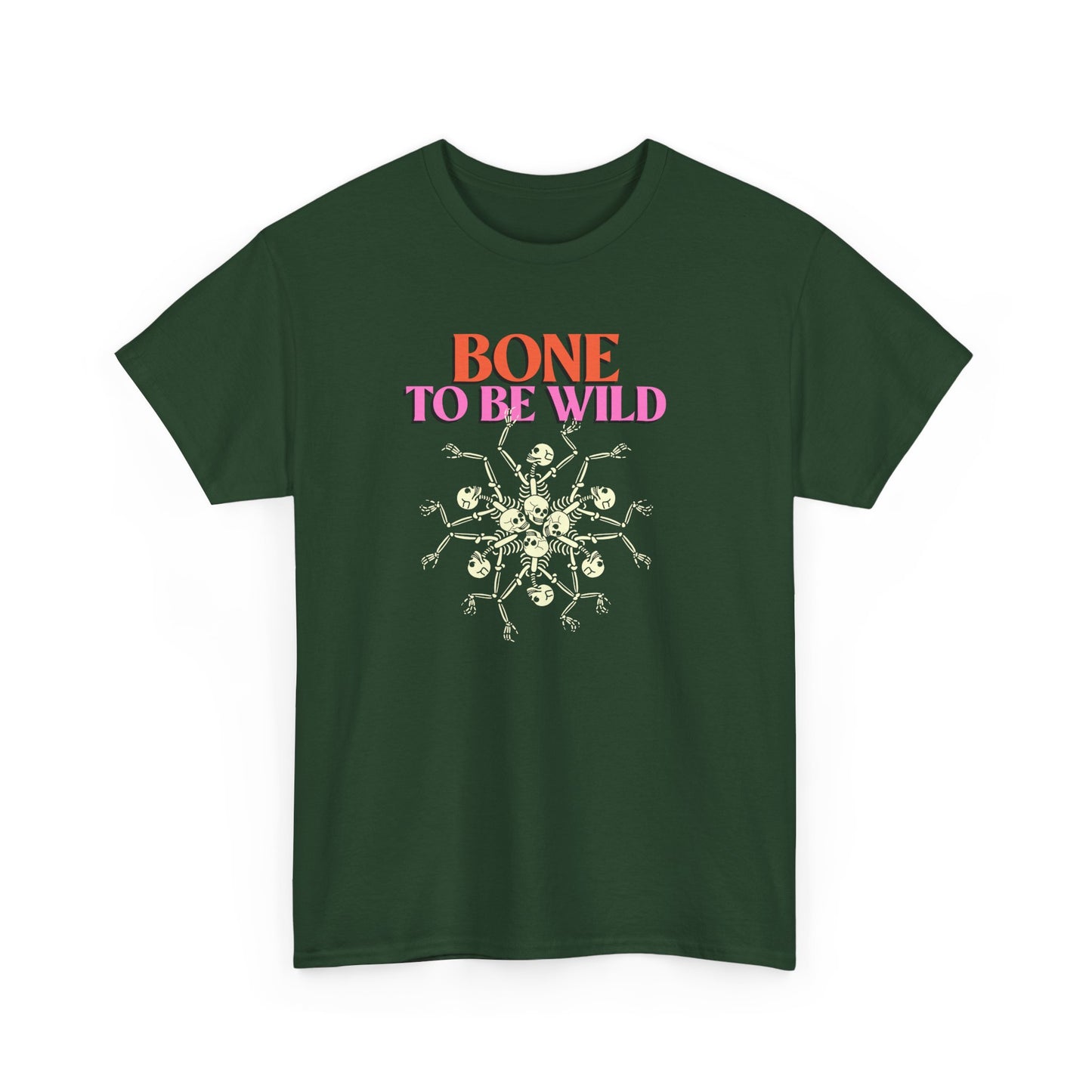 Bone to Be Wild Unisex Heavy Cotton Tee | Swag Graphic Tee, Halloween Costume, Trendy T-Shirt, Gift for Grown-Ups, Unique Fall Fashion