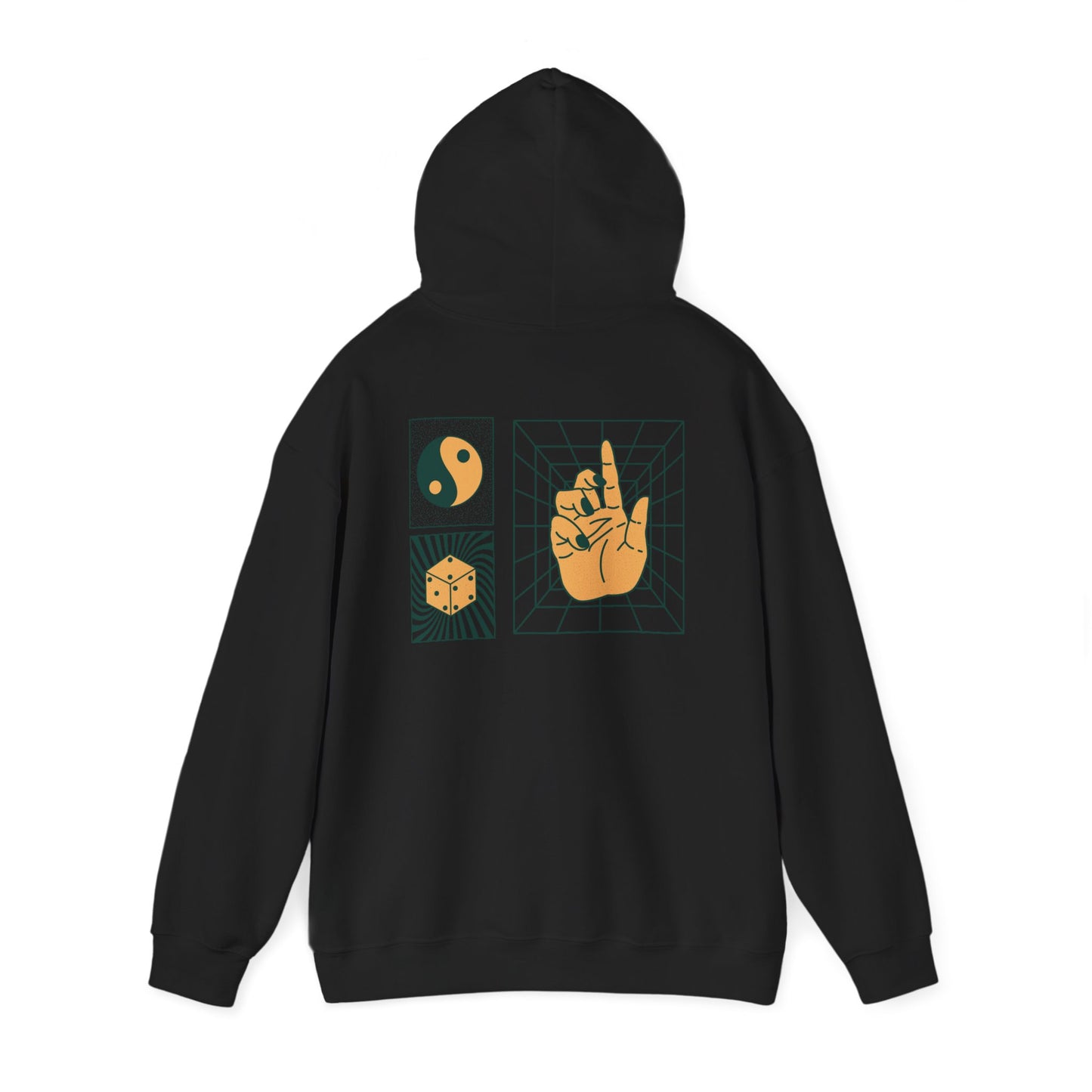 Everyday Balance Unisex Hooded Sweatshirt - Cozy Retro Design for Mindfulness, Yoga, Gifts, Sun Lovers