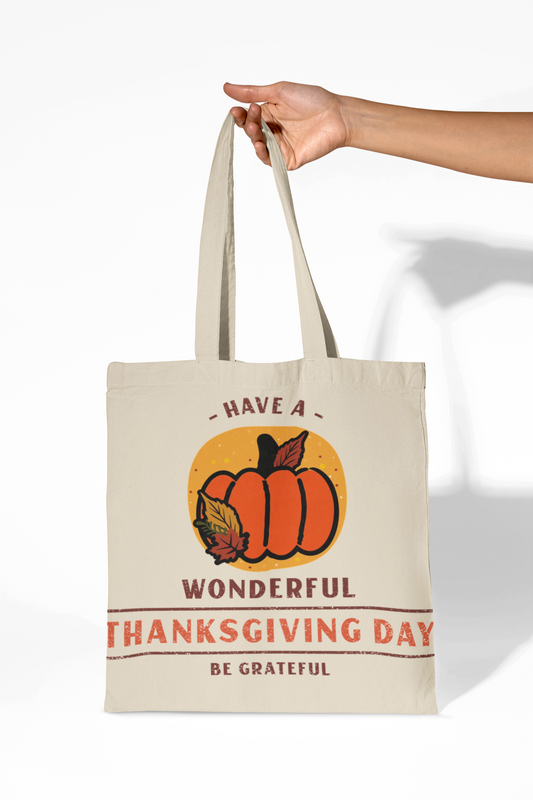 Thanksgiving Eco Tote Bag, Reusable Grocery Tote, Thanksgiving Day Gift, Holiday Shopping Bag, Grateful Tote