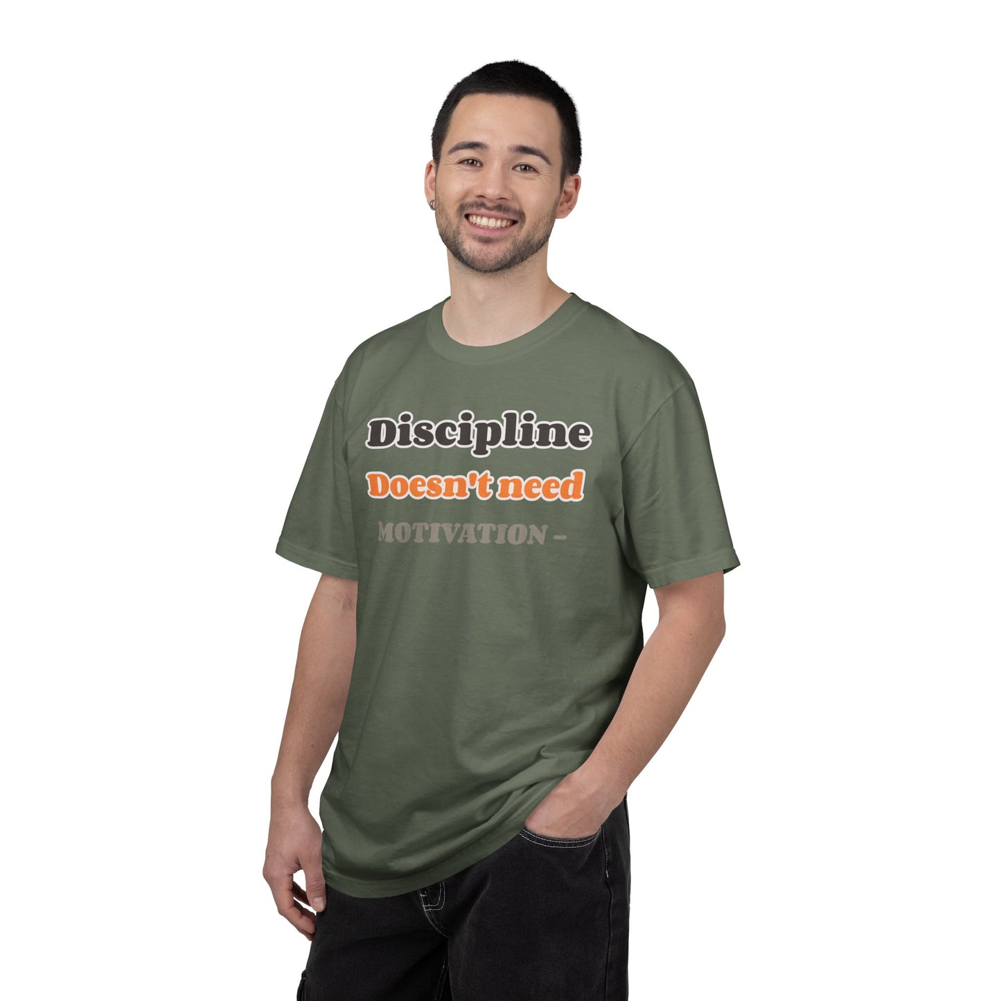 Motivational Unisex T-Shirt - Discipline Doesn't Need Motivation, Fitness Gift, Casual Wear, Workout Apparel, Inspirational Clothing