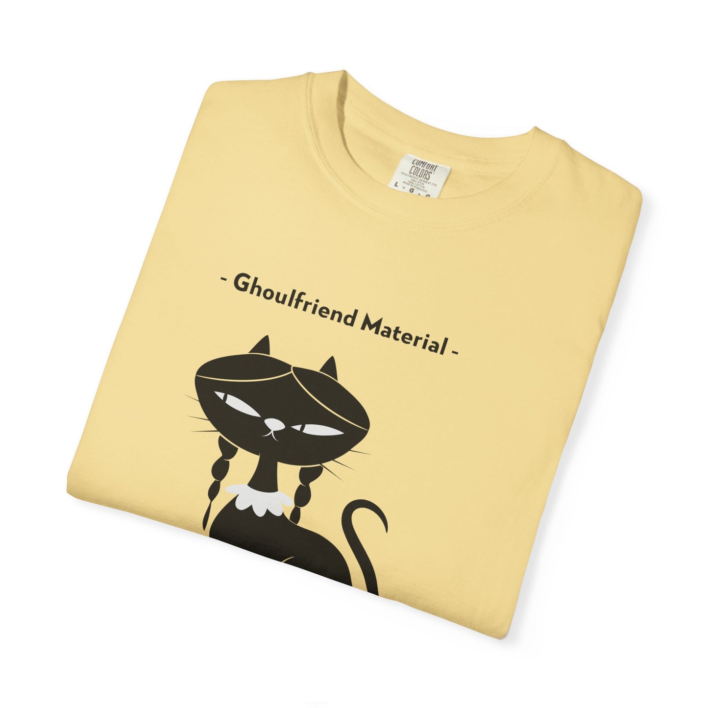 Ghouli-friend Material Cat T-Shirt, Unisex Horror Tee, Cute Cat Lover Gift, Halloween Apparel, Spooky Graphic Shirt
