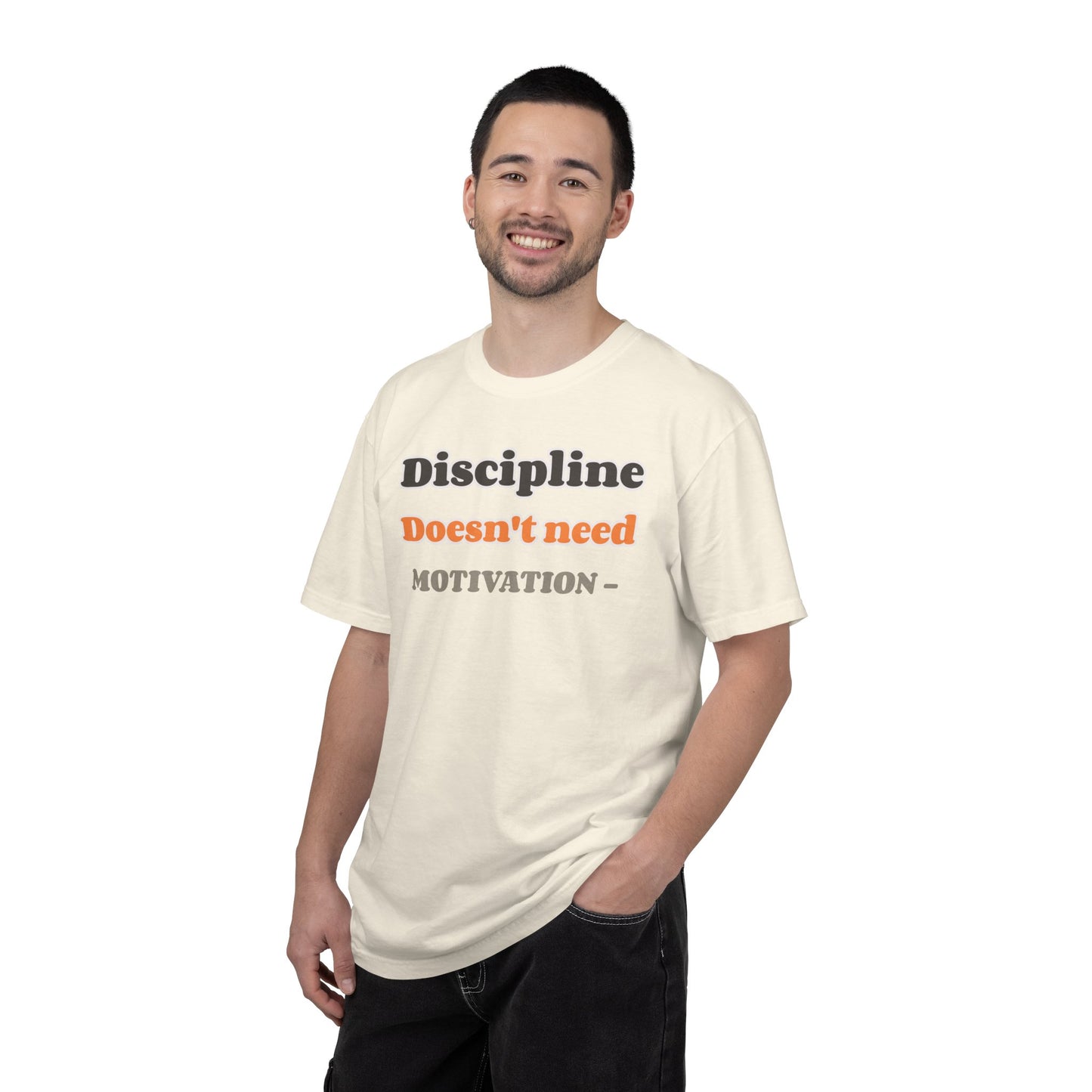 Motivational Unisex T-Shirt - Discipline Doesn't Need Motivation, Fitness Gift, Casual Wear, Workout Apparel, Inspirational Clothing