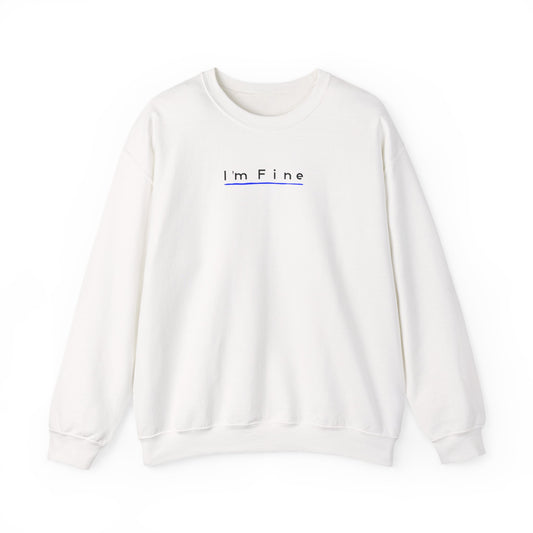 Chill Vibes Sweatshirt, I’m Fine Crewneck, Funny Shark Design, Gift for Friends, Casual Wear, Loungewear, Comfy Fashion