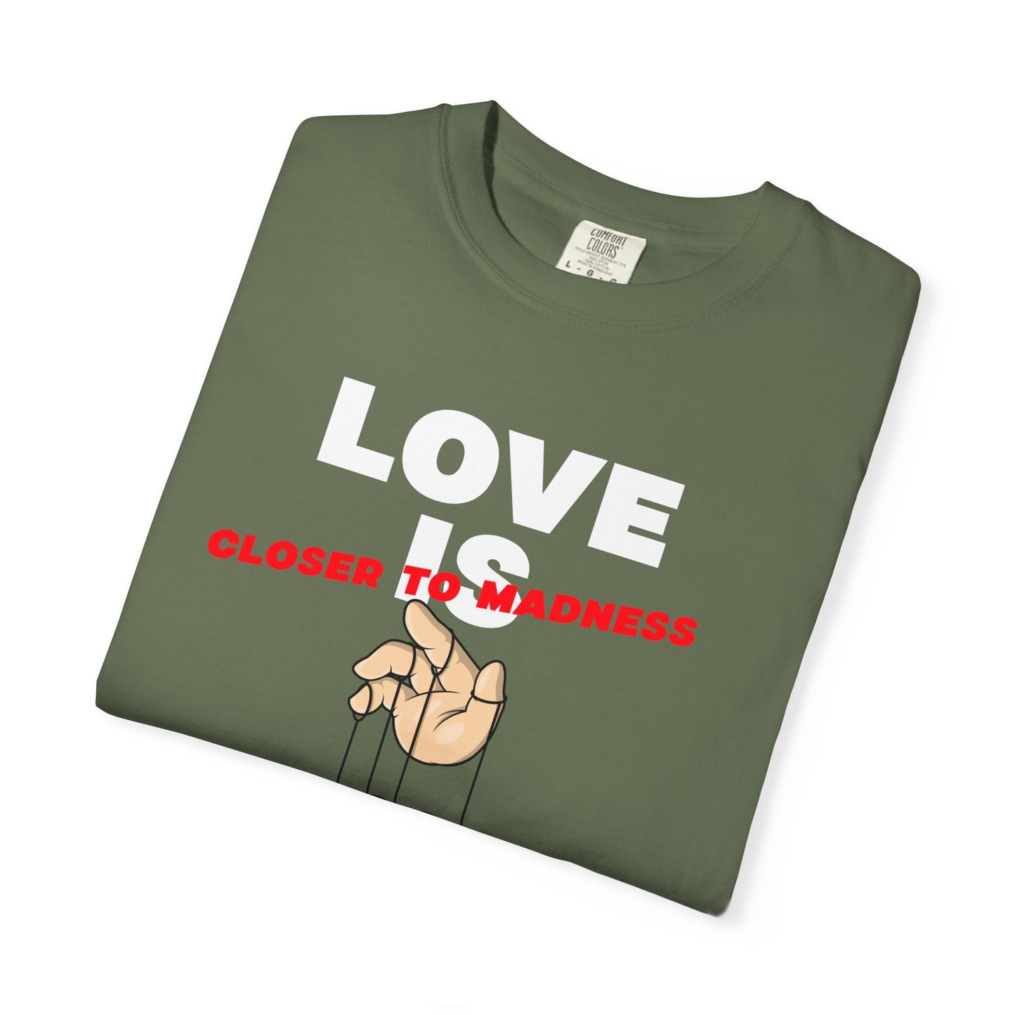Love Is Closer to Sadness T-shirt | Heart Puppet Illustration