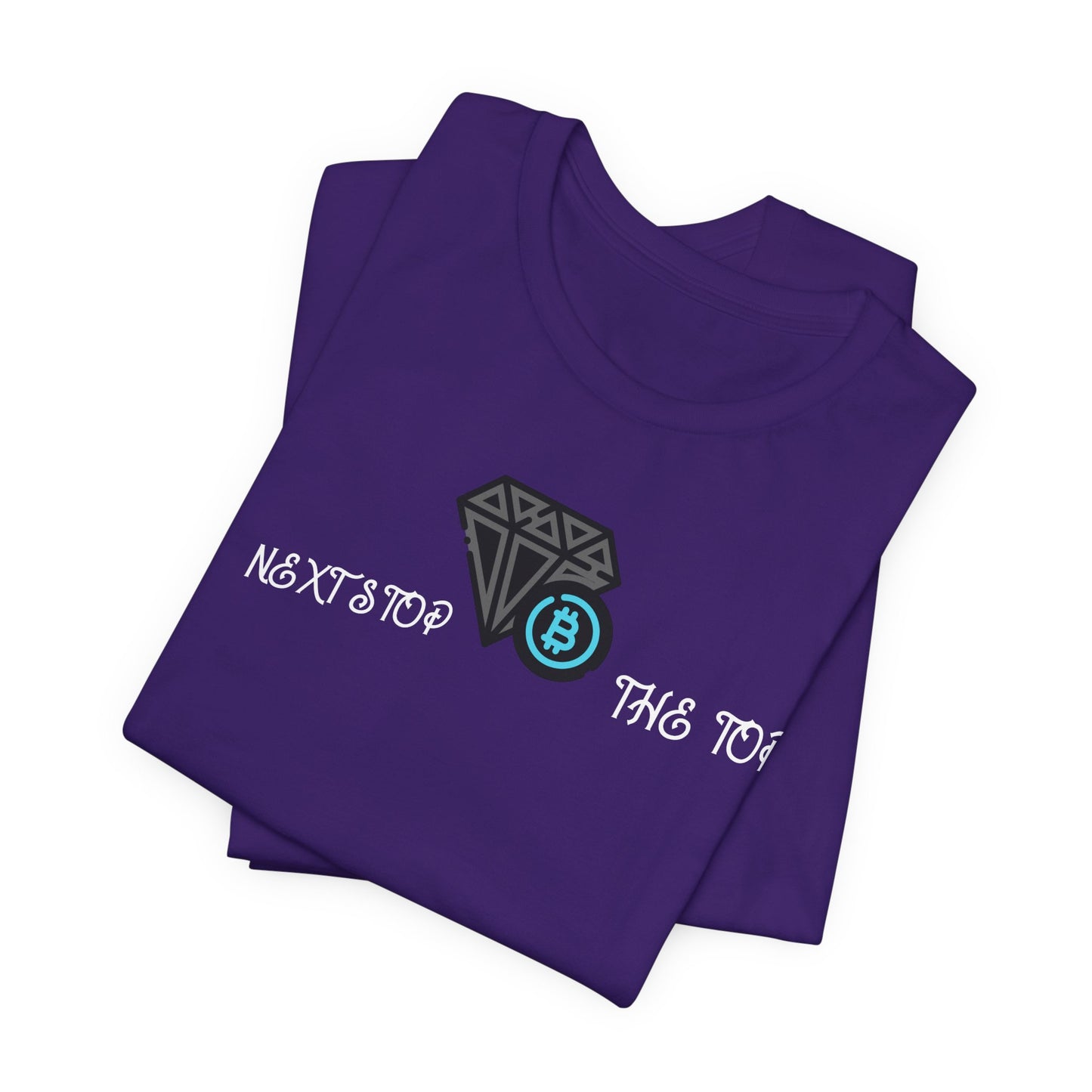Unisex Jersey Tee with "Never Stop at the Top" Design, Motivational Shirt, Gift for Dreamers, Casual Wear, Inspirational Apparel