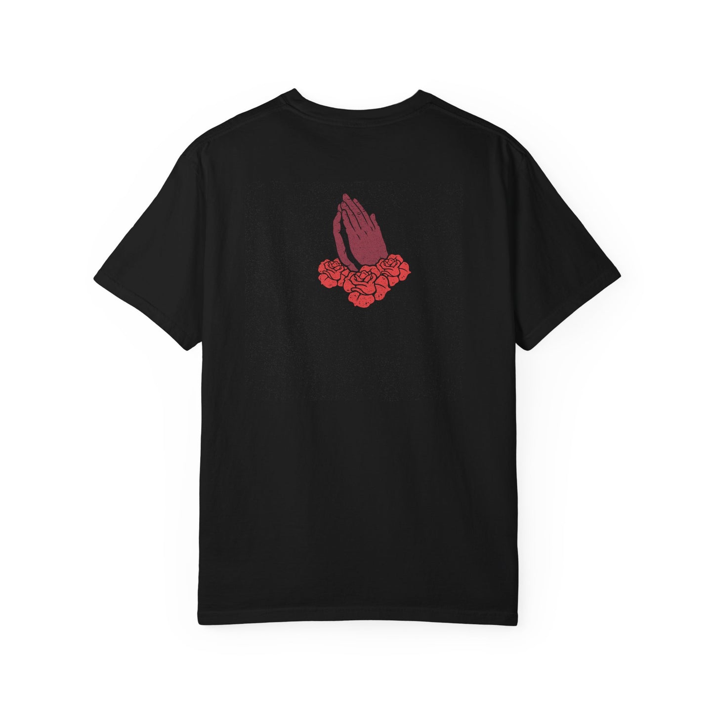 Praying Hands Floral T-Shirt, Unisex Casual Tee, Summer Fashion, Gift for Friends, Spiritual Wear, Everyday Comfort