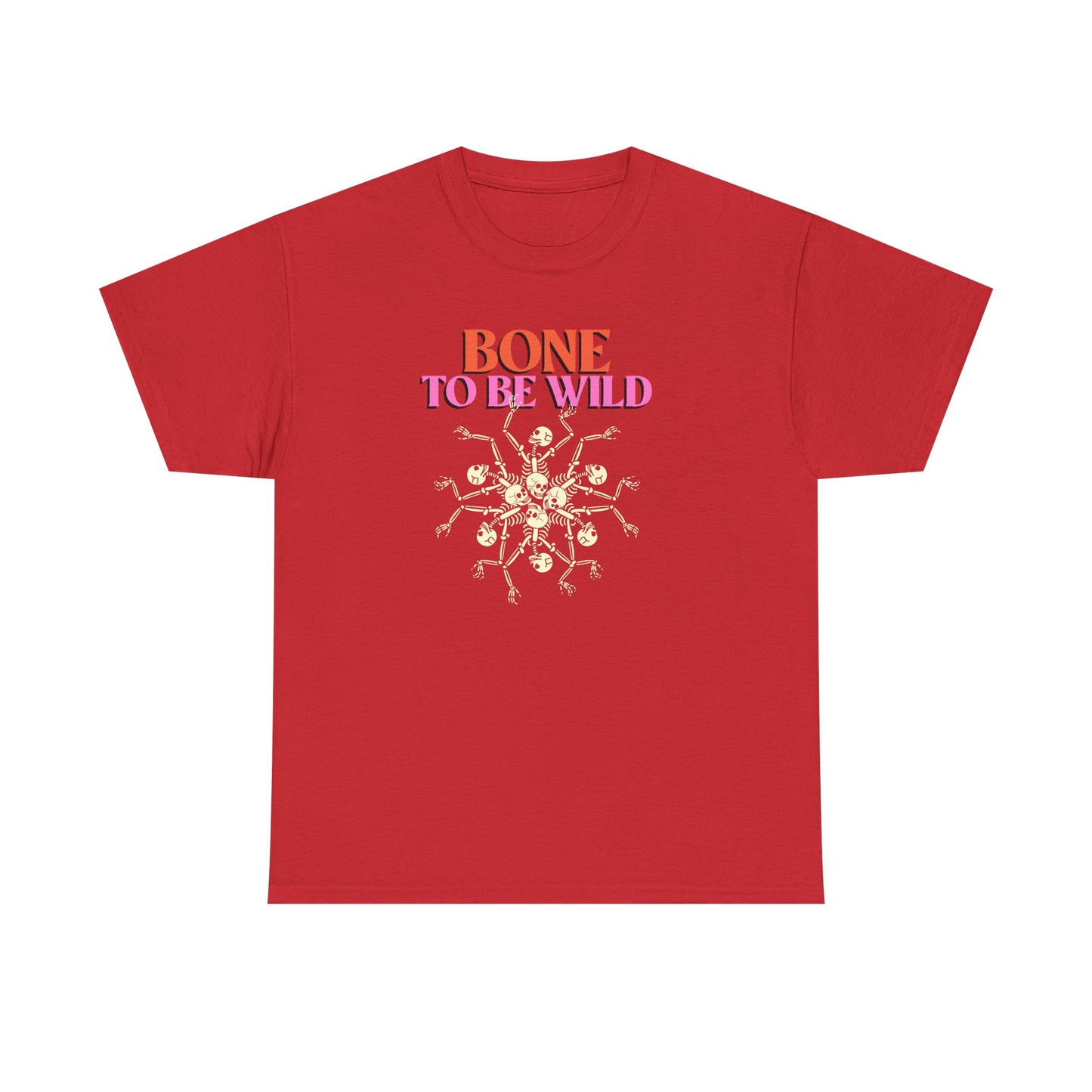 Bone to Be Wild Unisex Heavy Cotton Tee | Swag Graphic Tee, Halloween Costume, Trendy T-Shirt, Gift for Grown-Ups, Unique Fall Fashion