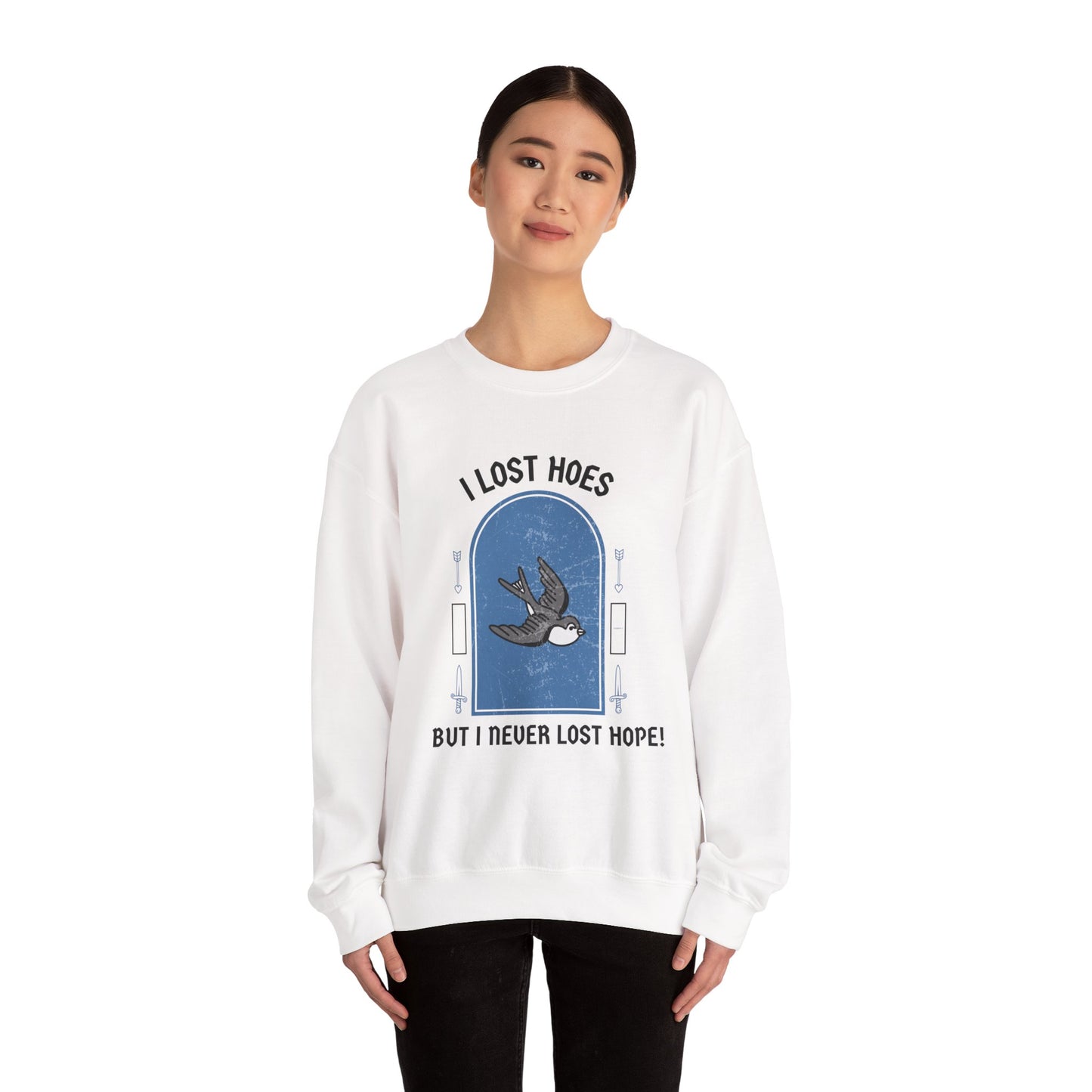Heartbreak Funny Quote Unisex Sweatshirt, Lost Hoes Never Lost Hope, Crewneck Jumper, Humor Sweater, Funny Statement Apparel, Unisex Graphic