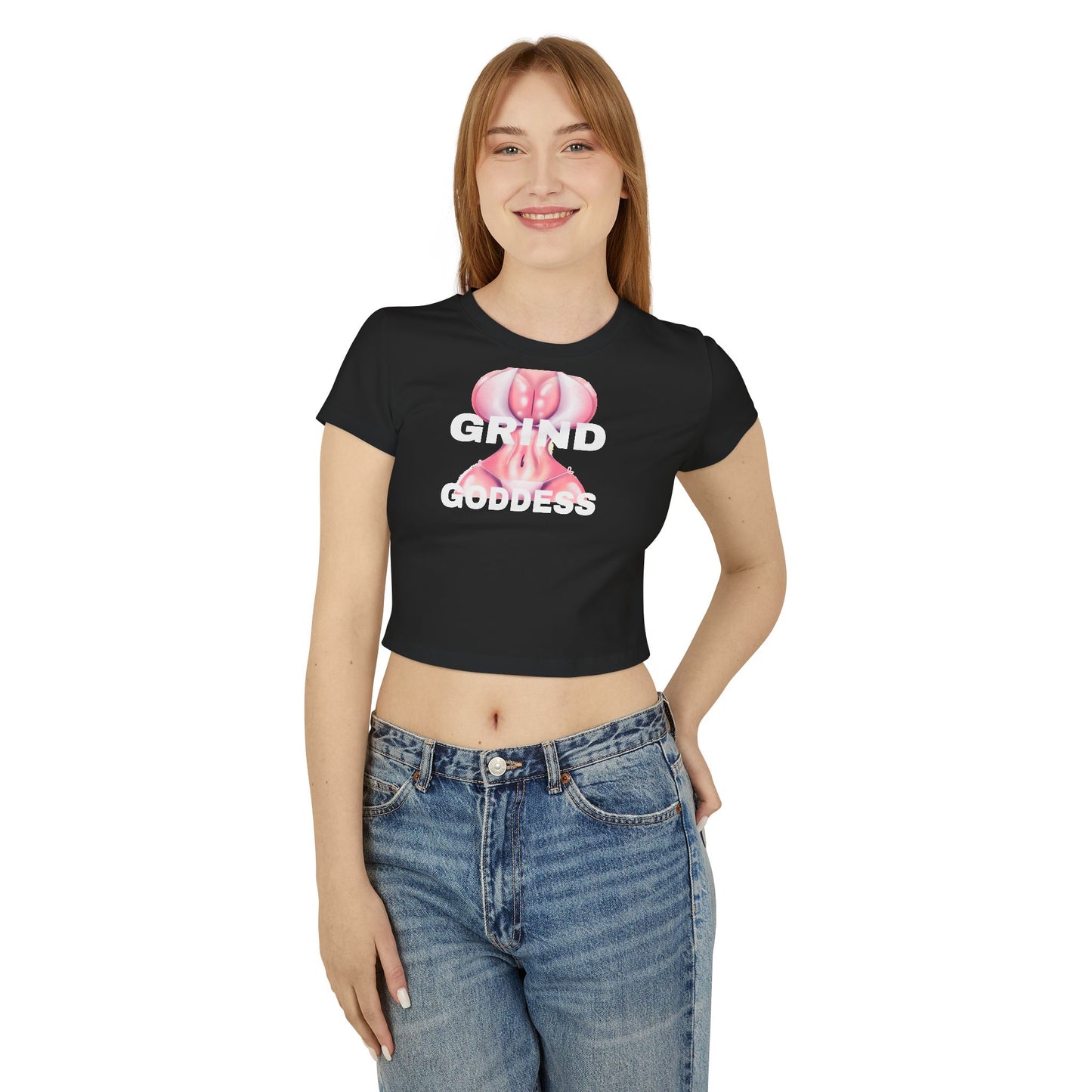 Crop Top: Grind Goddess Tee | Swag Sexy Pose Graphic, Empowerment Shirt
