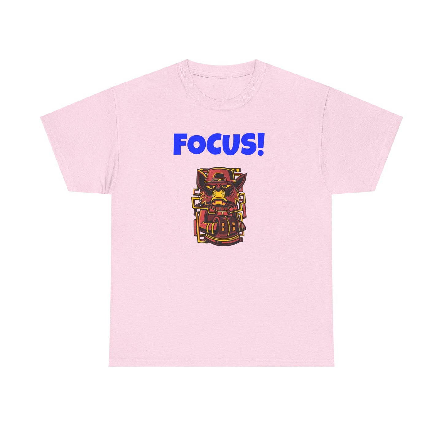 Focus! Unisex Heavy Cotton Tee, Motivational Shirt, Casual Wear, Gift for Students, Everyday Comfort, Graphic Tee