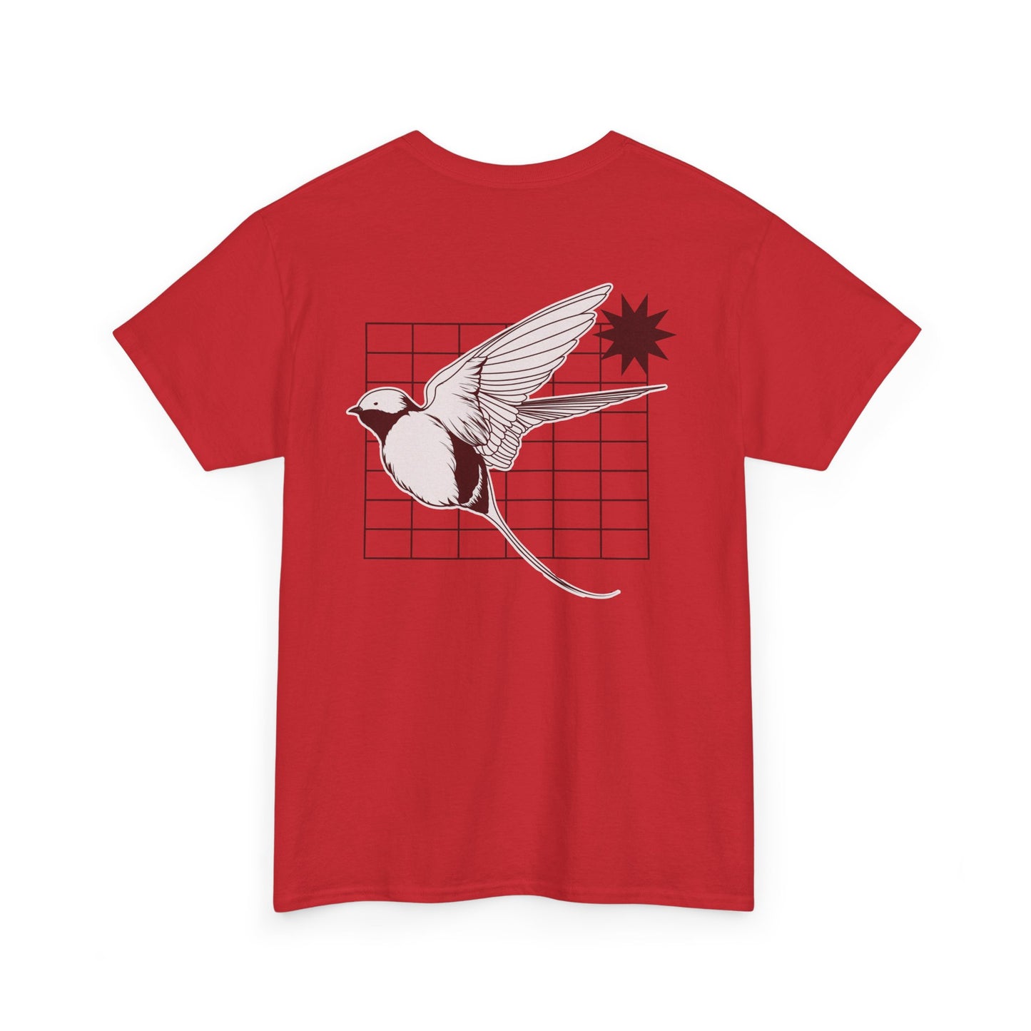 Aura Graphic Unisex Heavy Cotton Tee, Vintage Bird Art Shirt, Casual Summer Wear, Gift for Nature Lovers, Unique Graphic Tee