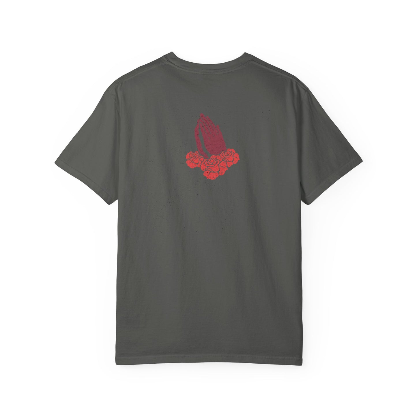 Praying Hands Floral T-Shirt, Unisex Casual Tee, Summer Fashion, Gift for Friends, Spiritual Wear, Everyday Comfort