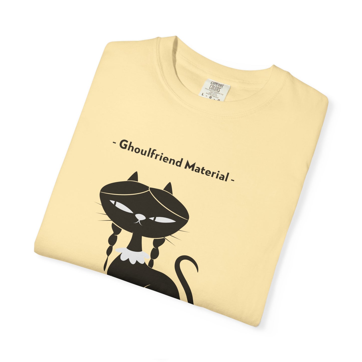 Ghouli-friend Material Cat T-Shirt, Unisex Horror Tee, Cute Cat Lover Gift, Halloween Apparel, Spooky Graphic Shirt