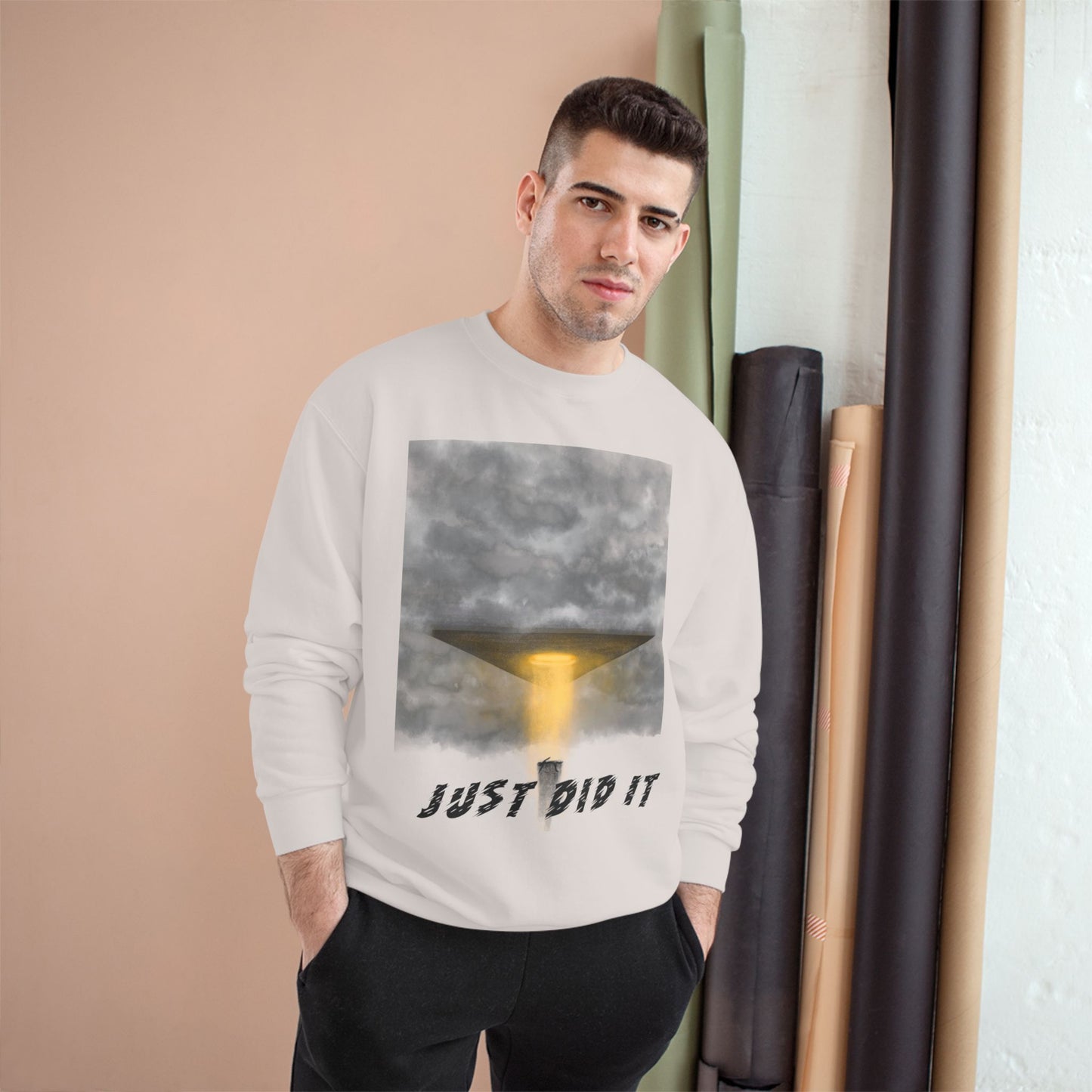 UFO Beam Abduction Just Did It Sweatshirt | Alien Space Graphic