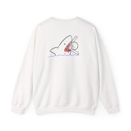 Chill Vibes Sweatshirt, I’m Fine Crewneck, Funny Shark Design, Gift for Friends, Casual Wear, Loungewear, Comfy Fashion