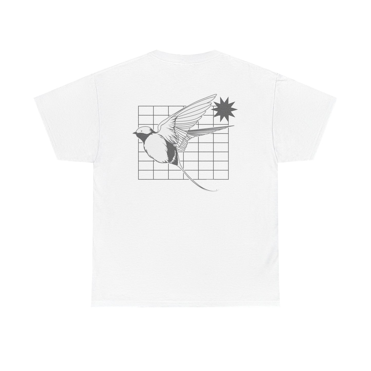 Aura Graphic Unisex Heavy Cotton Tee, Vintage Bird Art Shirt, Casual Summer Wear, Gift for Nature Lovers, Unique Graphic Tee