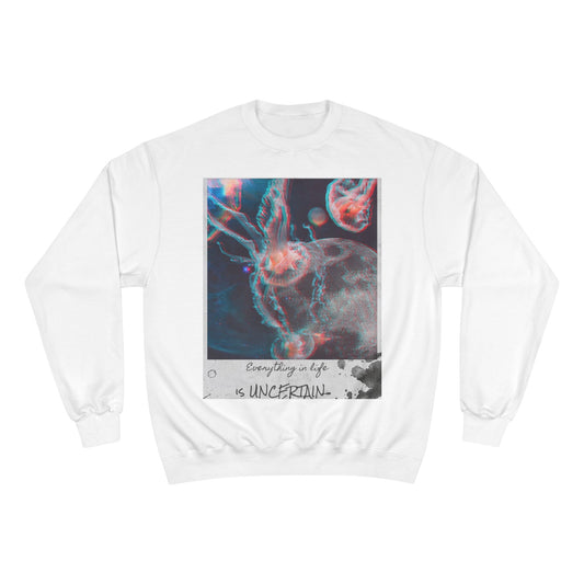 Jellyfish Polaroid Print Sweatshirt | Uncertain Life Quote
