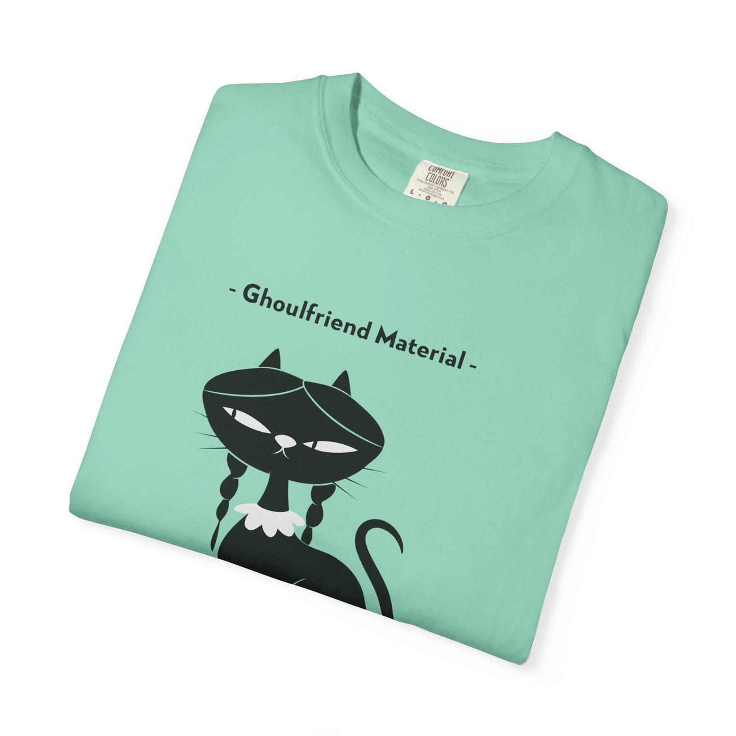 Ghouli-friend Material Cat T-Shirt, Unisex Horror Tee, Cute Cat Lover Gift, Halloween Apparel, Spooky Graphic Shirt