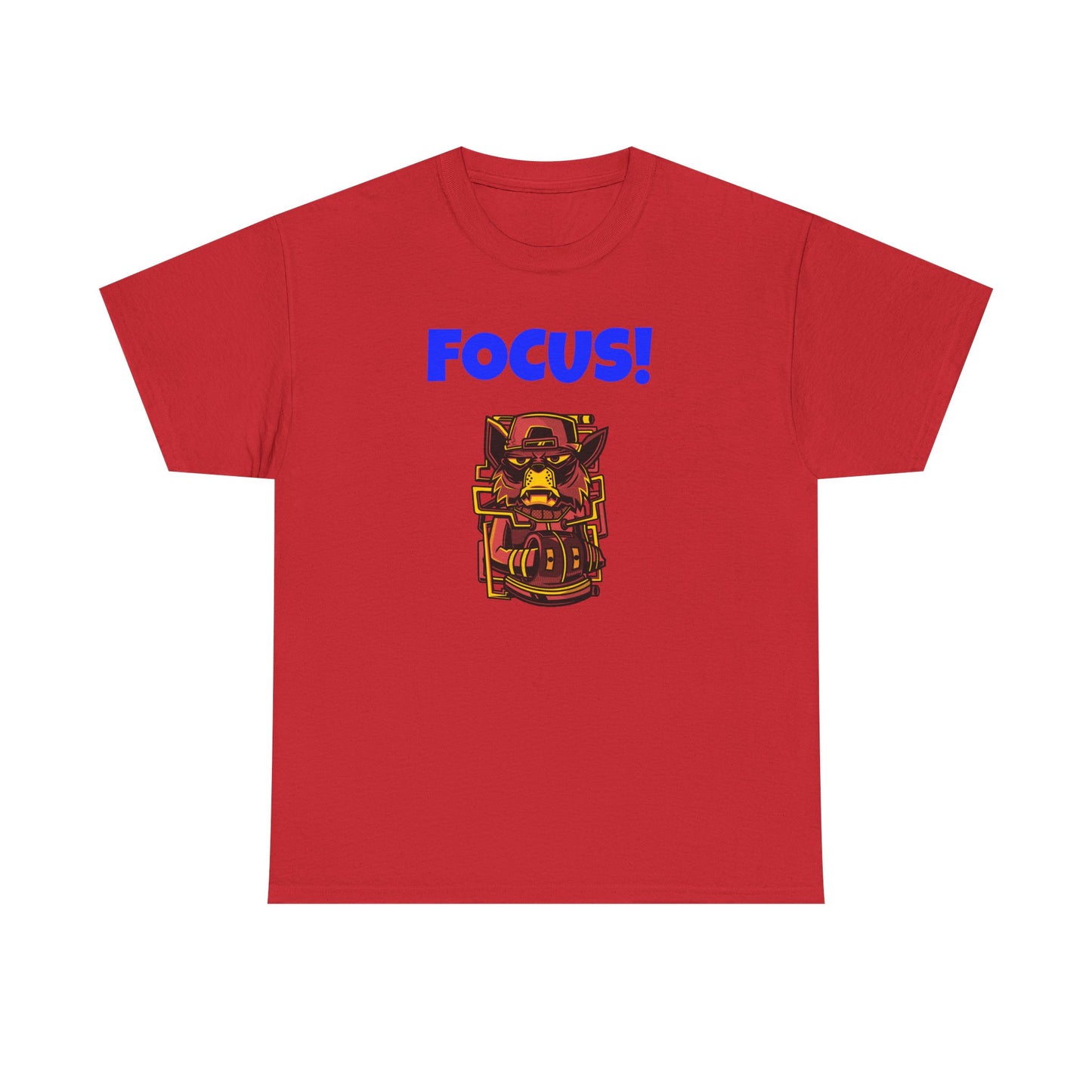 Focus! Unisex Heavy Cotton Tee, Motivational Shirt, Casual Wear, Gift for Students, Everyday Comfort, Graphic Tee