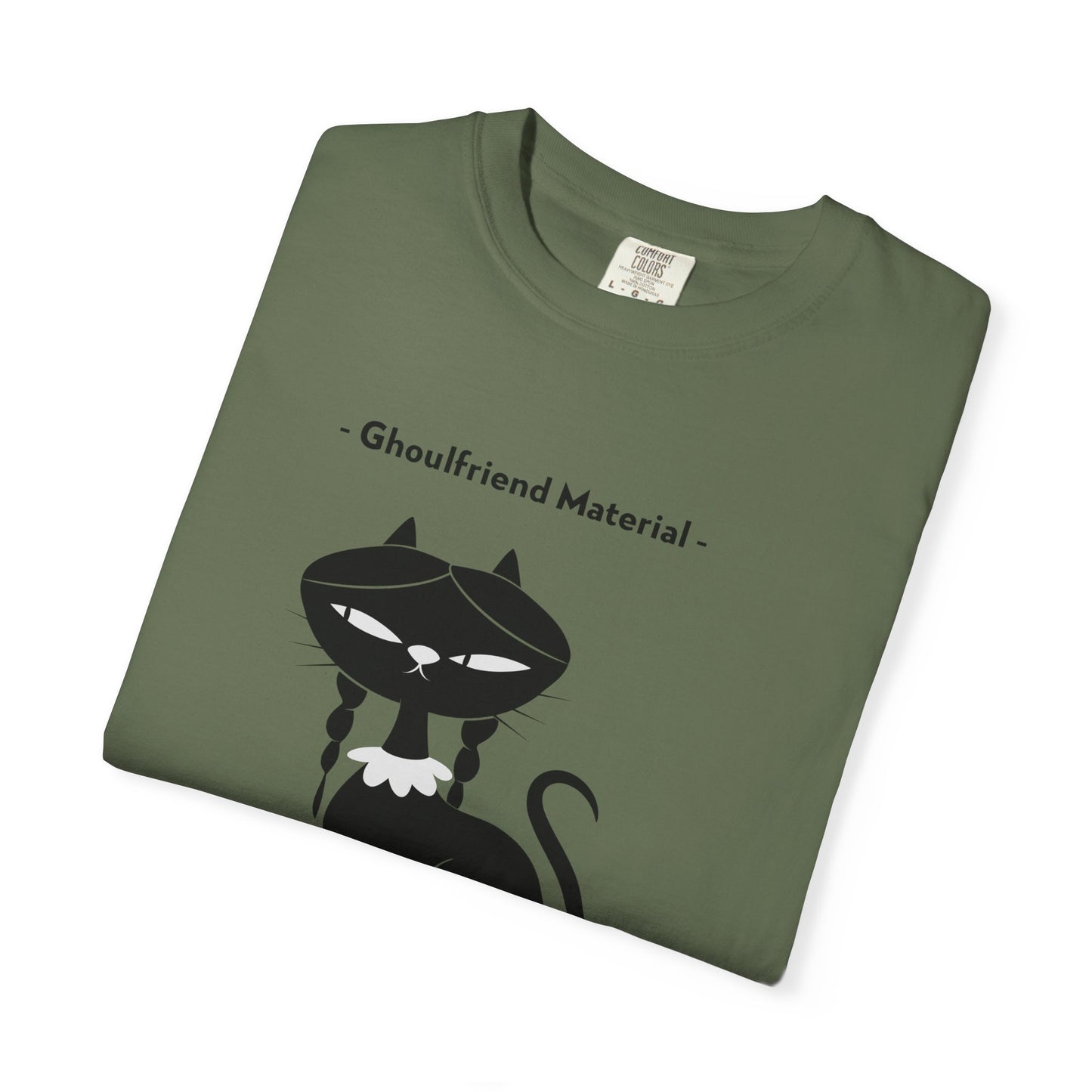 Ghouli-friend Material Cat T-Shirt, Unisex Horror Tee, Cute Cat Lover Gift, Halloween Apparel, Spooky Graphic Shirt