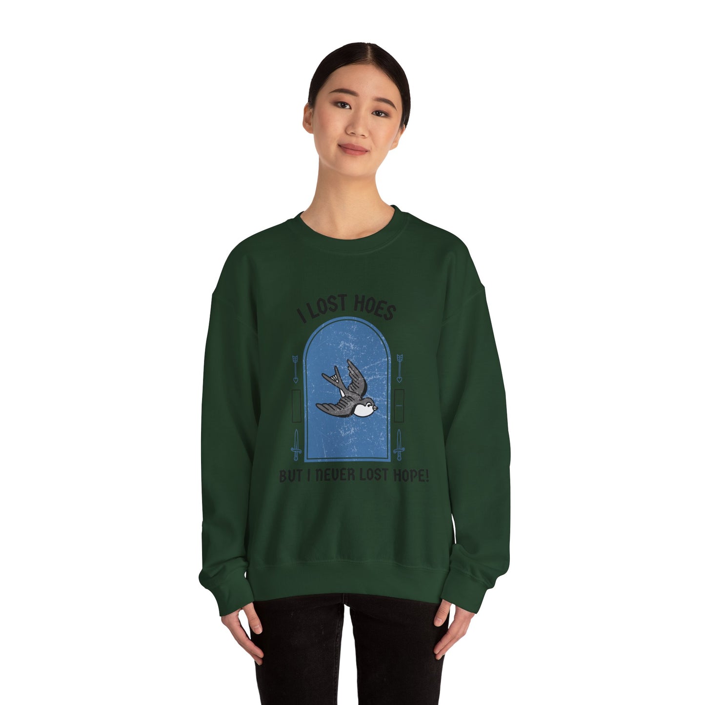 Heartbreak Funny Quote Unisex Sweatshirt, Lost Hoes Never Lost Hope, Crewneck Jumper, Humor Sweater, Funny Statement Apparel, Unisex Graphic