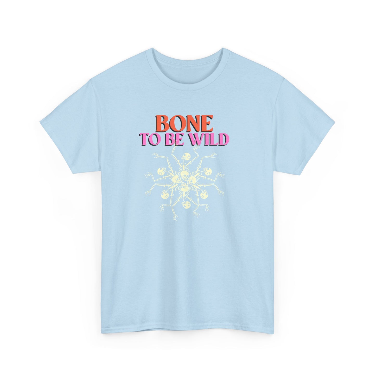 Bone to Be Wild Unisex Heavy Cotton Tee | Swag Graphic Tee, Halloween Costume, Trendy T-Shirt, Gift for Grown-Ups, Unique Fall Fashion