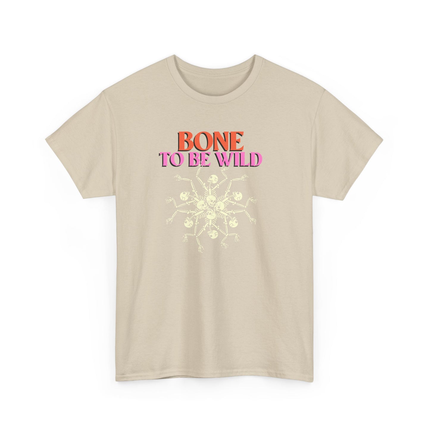 Bone to Be Wild Unisex Heavy Cotton Tee | Swag Graphic Tee, Halloween Costume, Trendy T-Shirt, Gift for Grown-Ups, Unique Fall Fashion