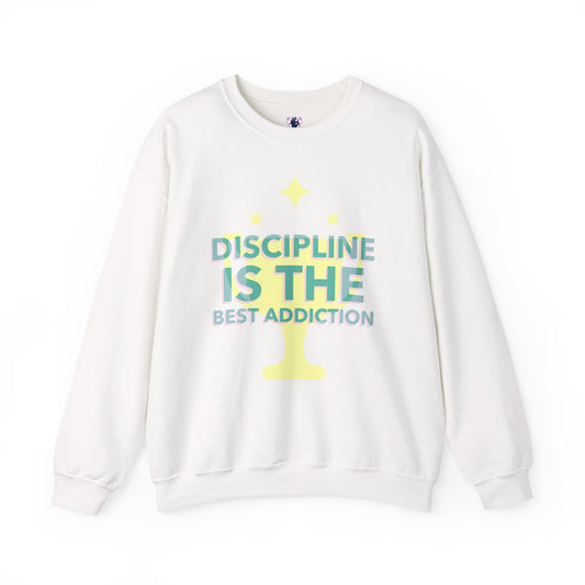 Discipline Motivation Unisex Sweatshirt, Inspirational Quote Crewneck Jumper for Men and Women, Workout Apparel, Fitness Gift, Gym Pullover