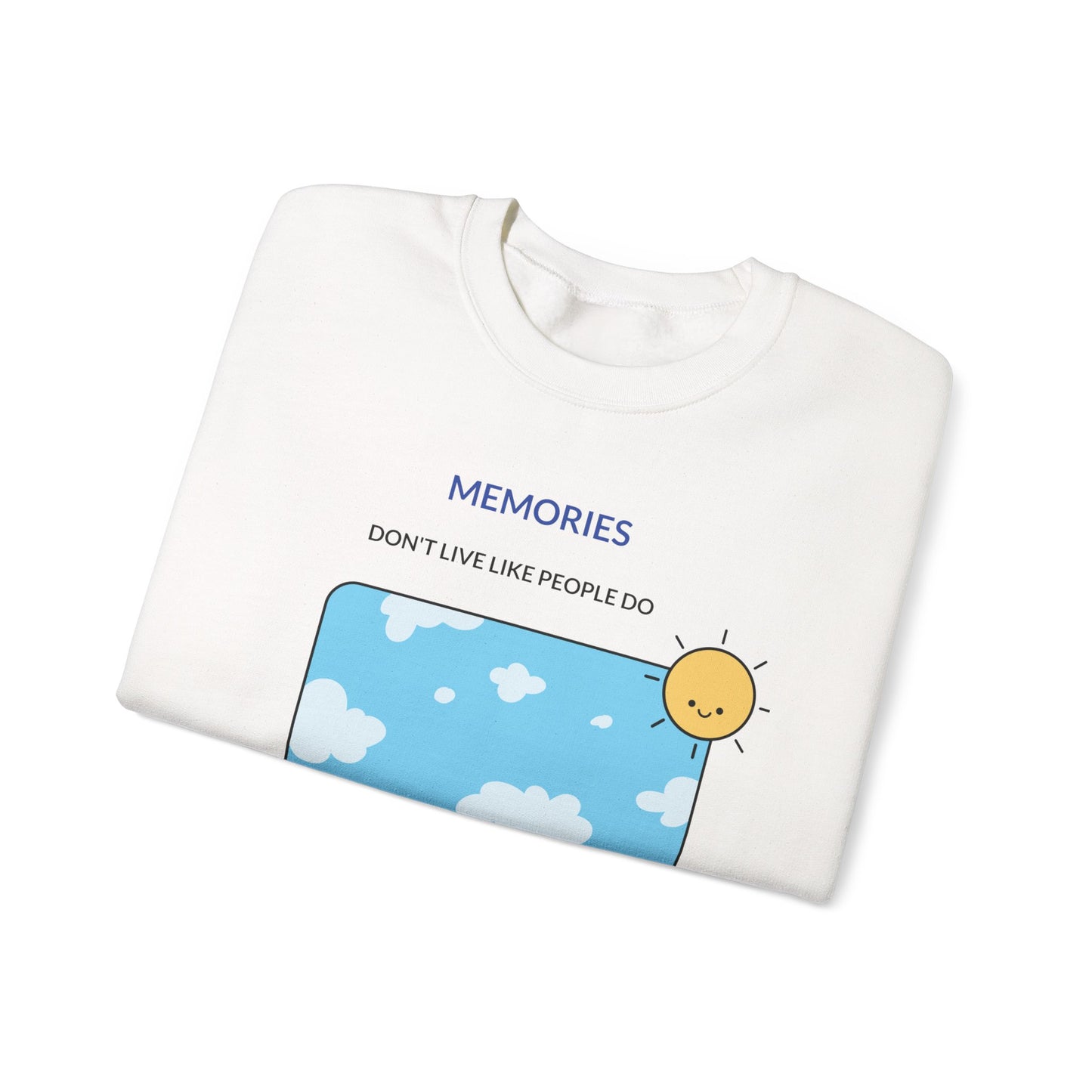 Memories Sun & Clouds Crewneck Sweatshirt, Cozy Unisex Pullover, Gift for Friends, Relaxed Style, Perfect for Everyday Wear, [...]