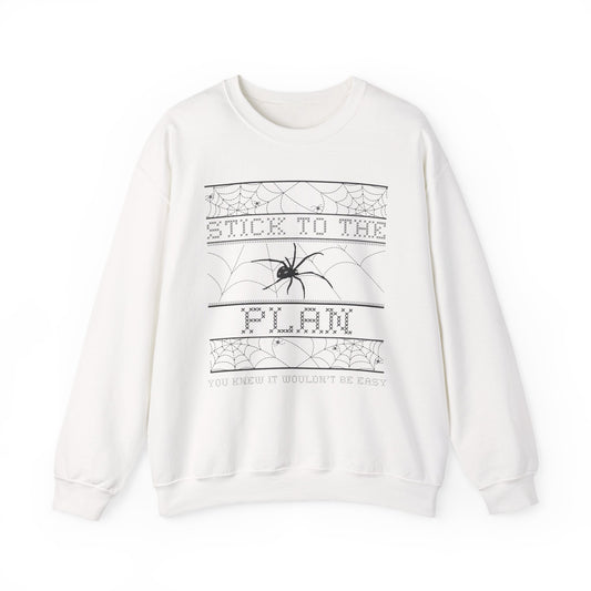 Spider Plan Sweatshirt | Unisex Crewneck for Cozy Nights, Halloween Party, Fall Fashion, Gift for Friends, Casual Wear
