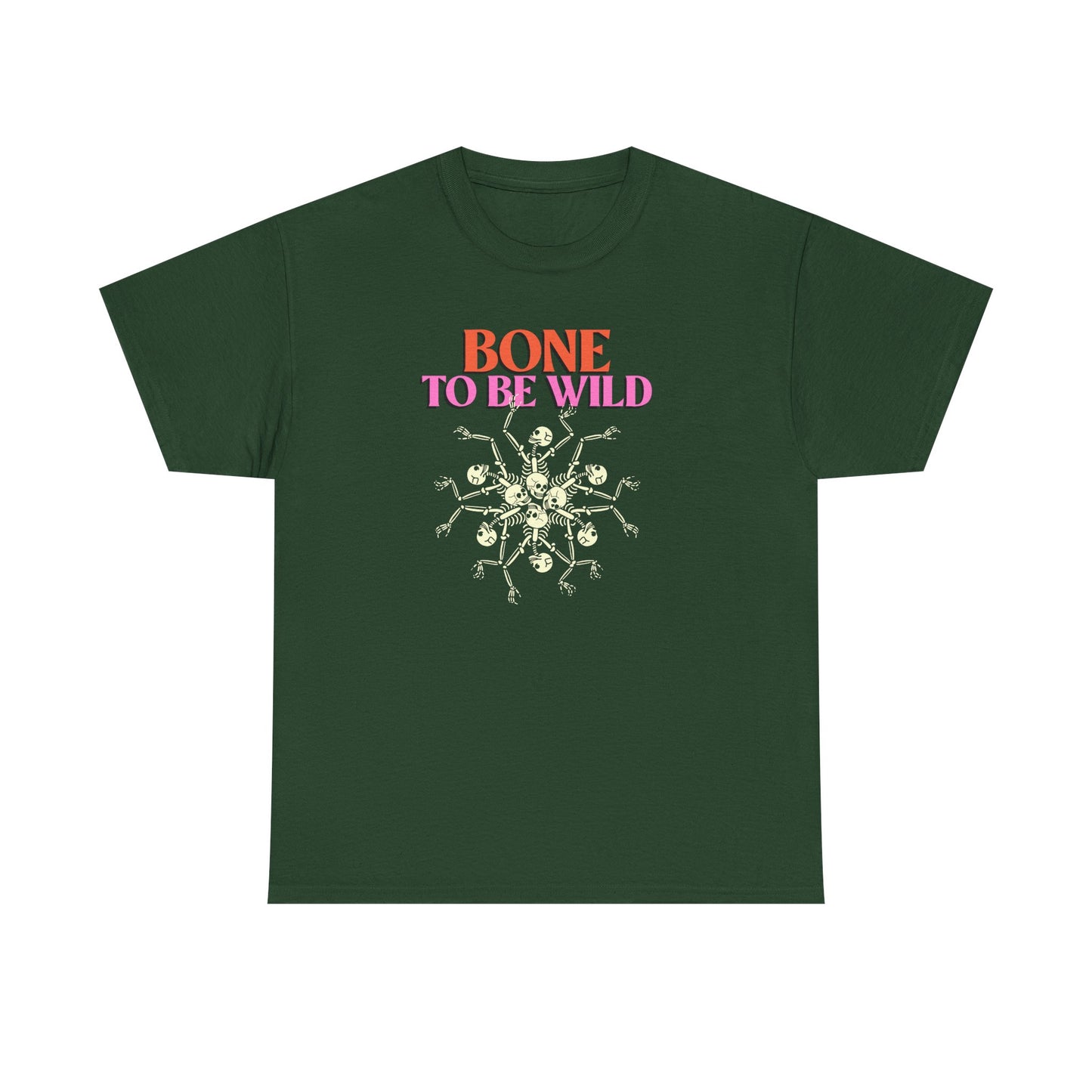 Bone to Be Wild Unisex Heavy Cotton Tee | Swag Graphic Tee, Halloween Costume, Trendy T-Shirt, Gift for Grown-Ups, Unique Fall Fashion
